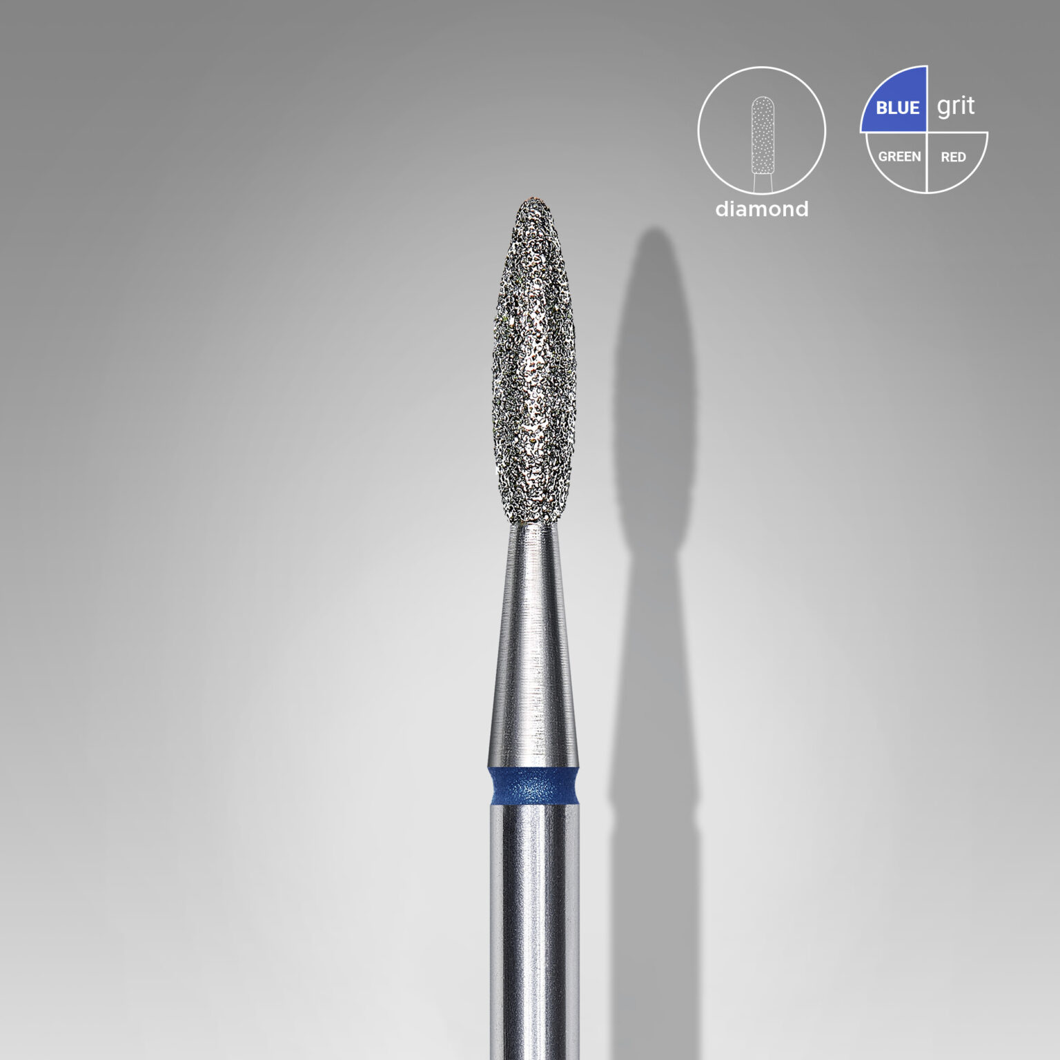 Punta diamantata per unghie blu fiamma EXPERT diametro testa 2,1 mm / parte di lavoro 8 mm