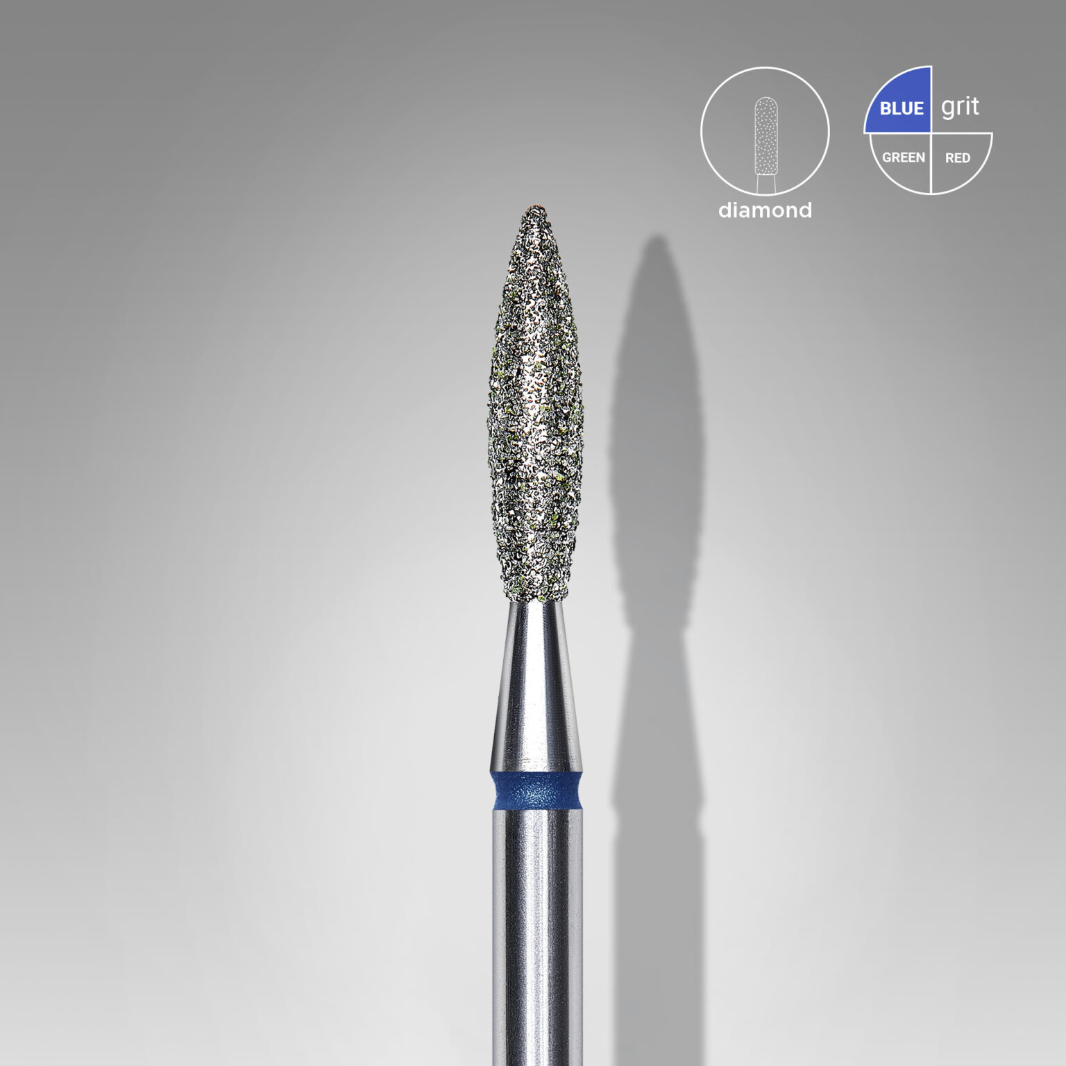 Punta diamantata per unghie blu fiamma EXPERT diametro testa 2,3 mm / parte di lavoro 10 mm