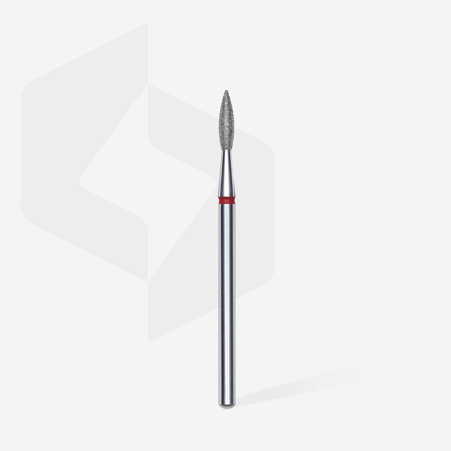 Punta diamantata per unghie a punta rosso fiamma EXPERT diametro testa 2,1 mm / parte di lavoro 8 mm