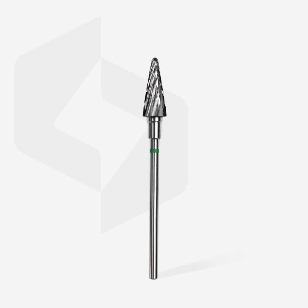 Punta per unghie in metallo duro cono verde EXPERT diametro testa 6 mm / parte di lavoro 14 mm