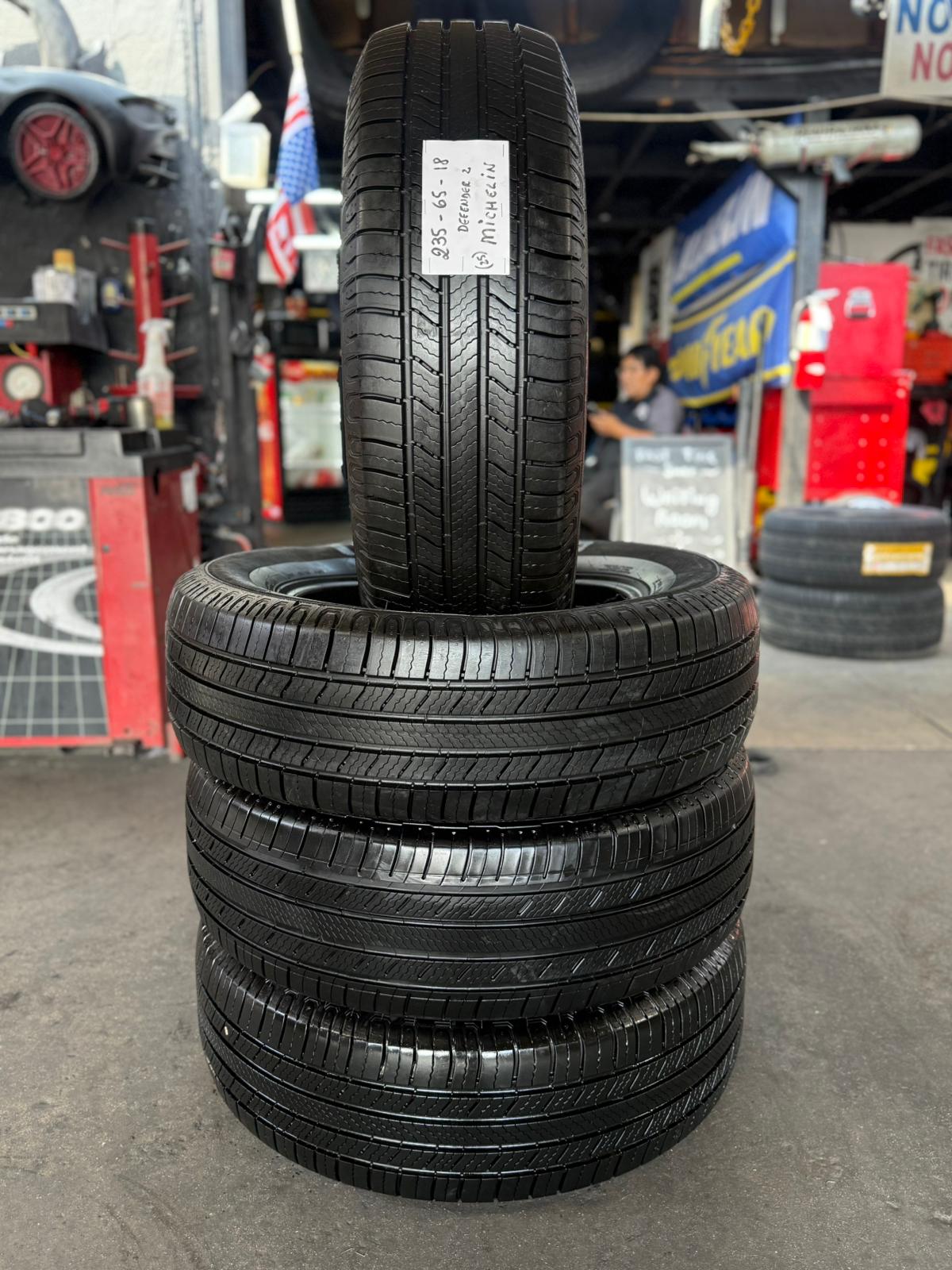4 Seminew MICHELIN DEFENDER Tires – 235/65R18 – 500