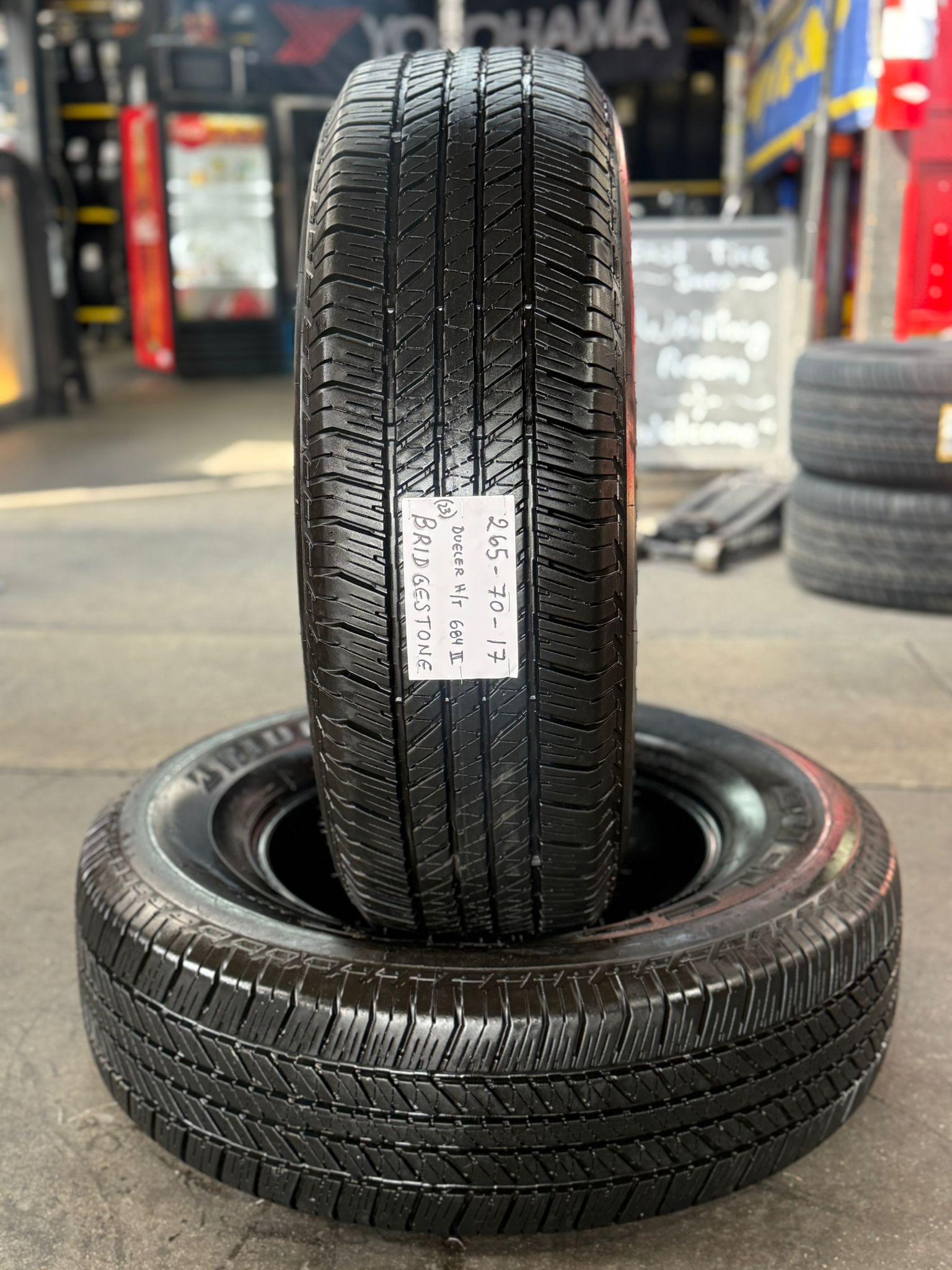2 Seminew BRIDGESTONE DUELER H/T 684 II Tires – 265/70R17 – $190