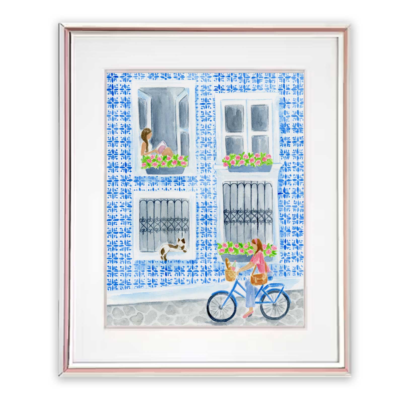 Lisbon Portugal Inspired Watercolor Art Print