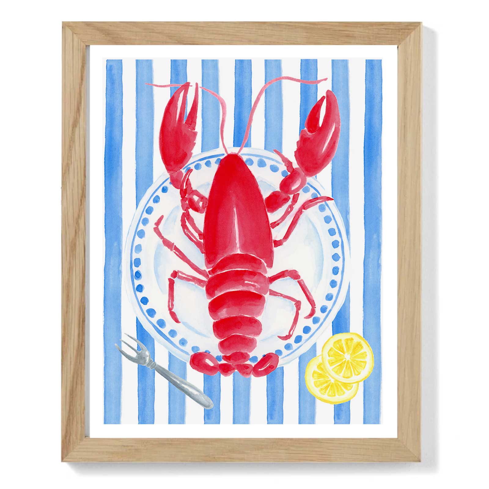 Lobster Coastal Watercolor Art Print