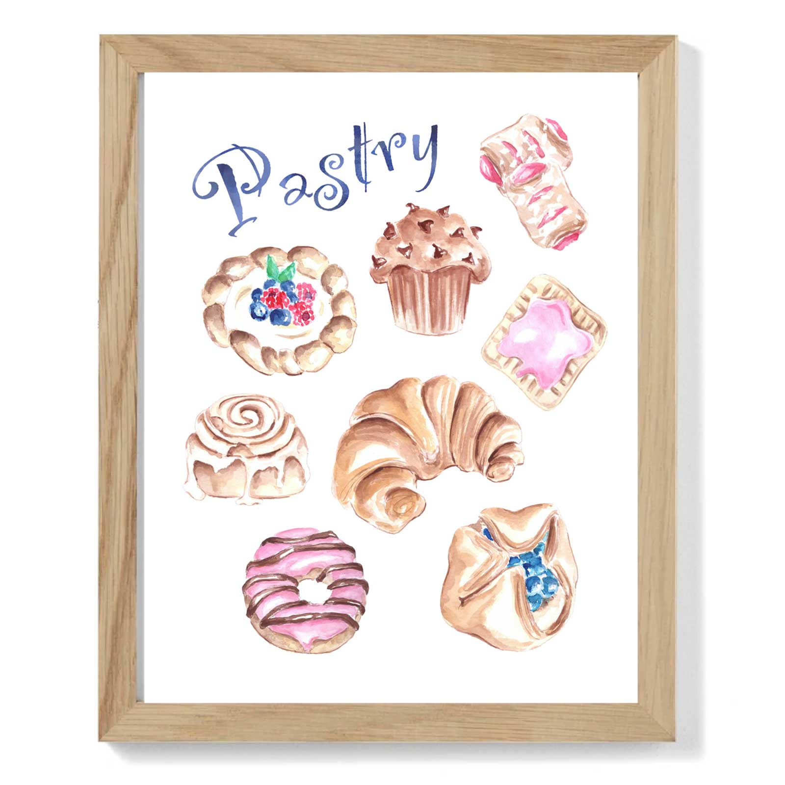 Watercolor Pastry Wall Art Print