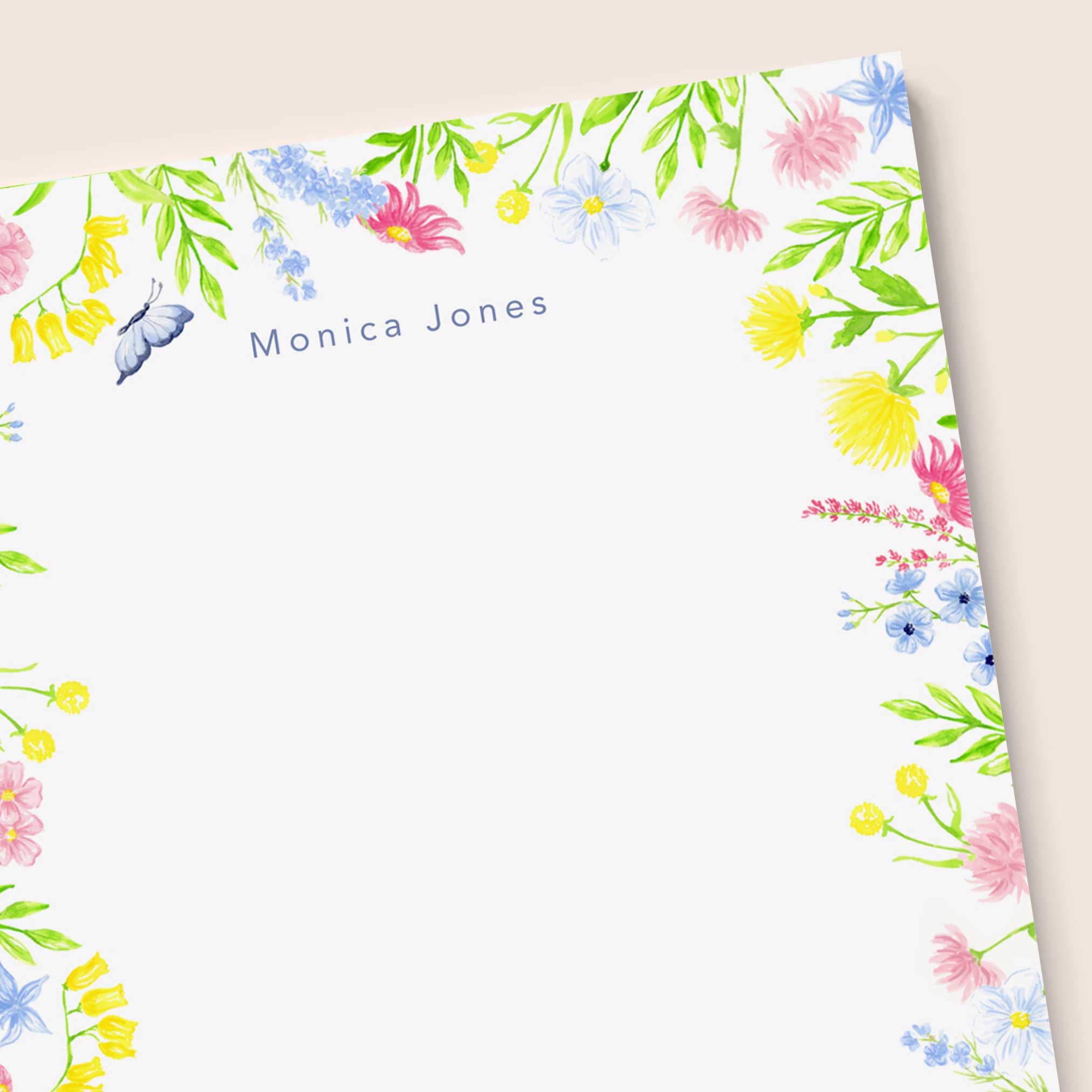Wildflower Border Personalized Notepad