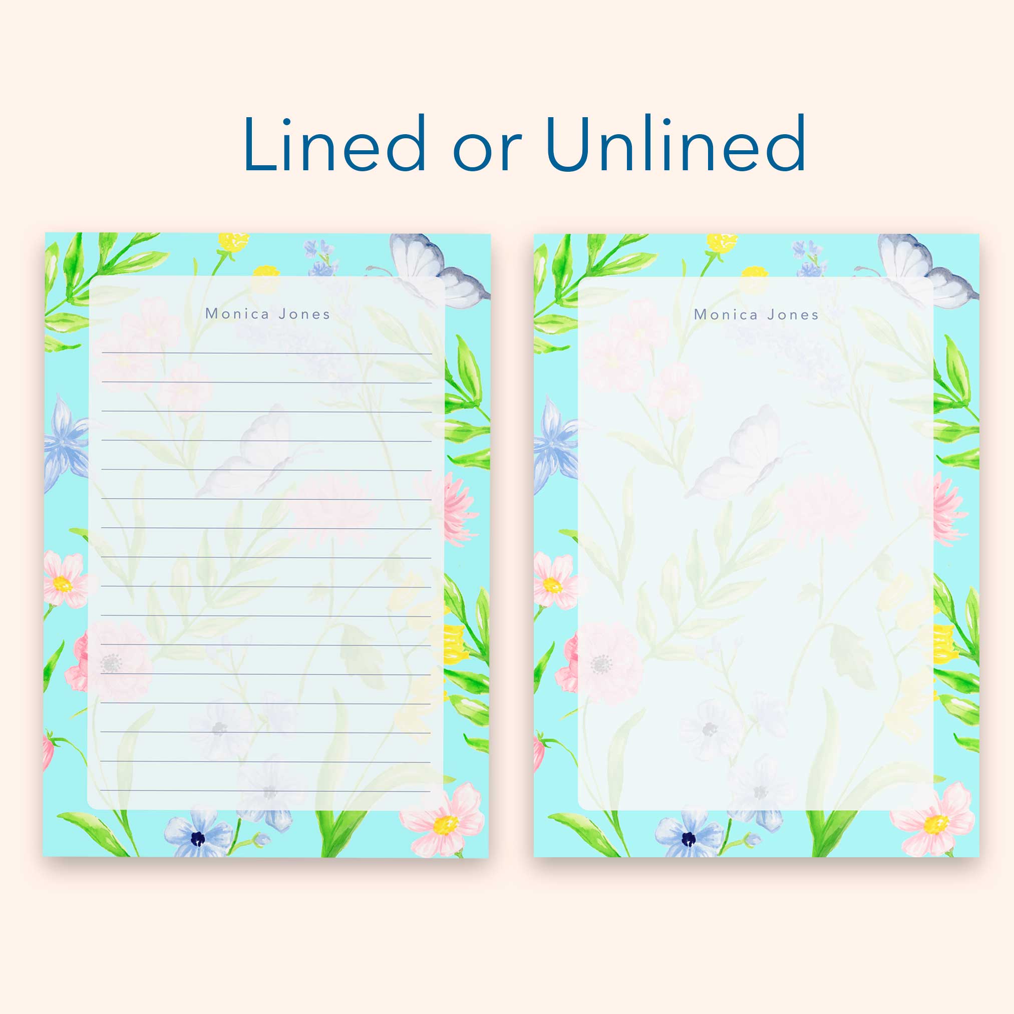 Personalized Floral Notepad