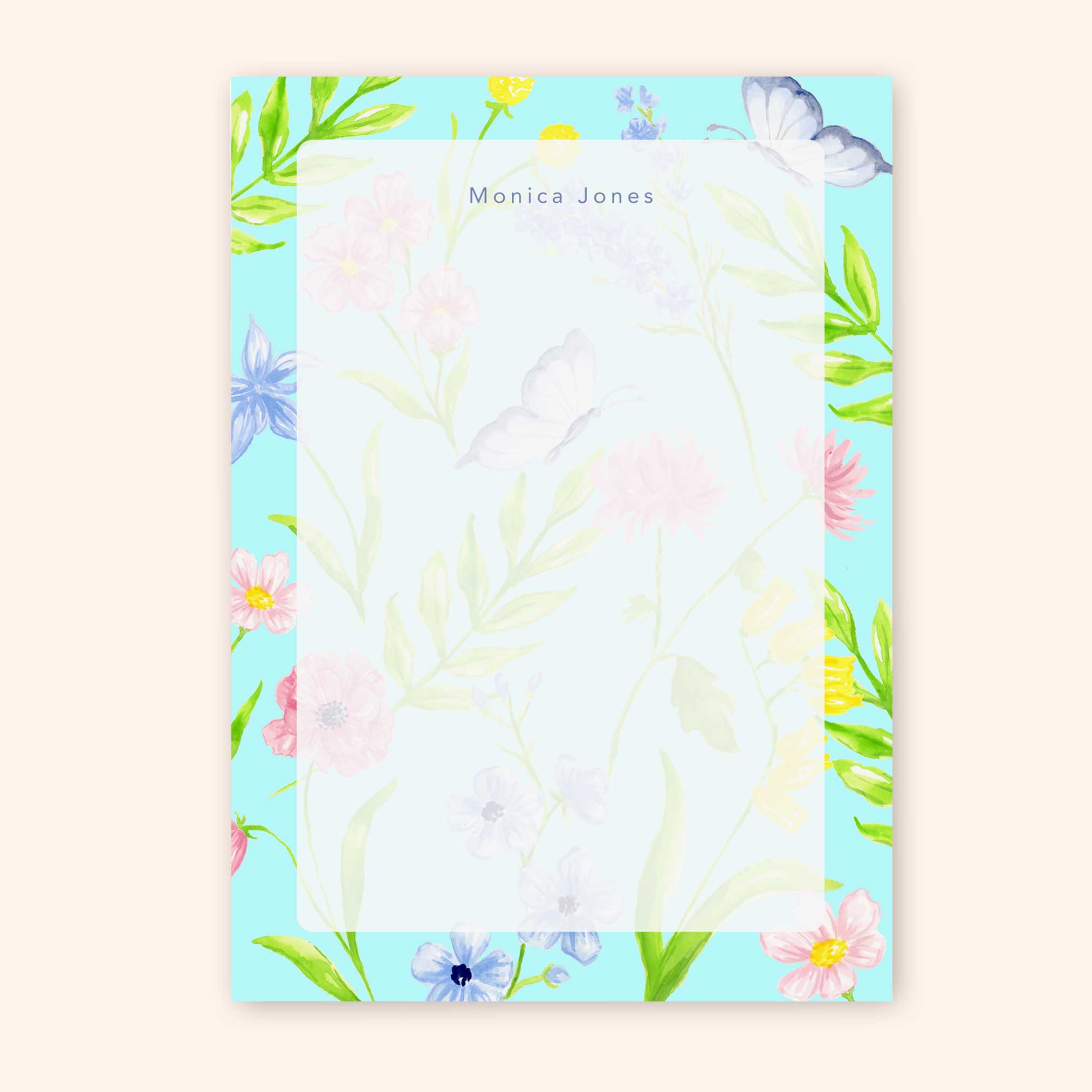 Personalized Floral Notepad