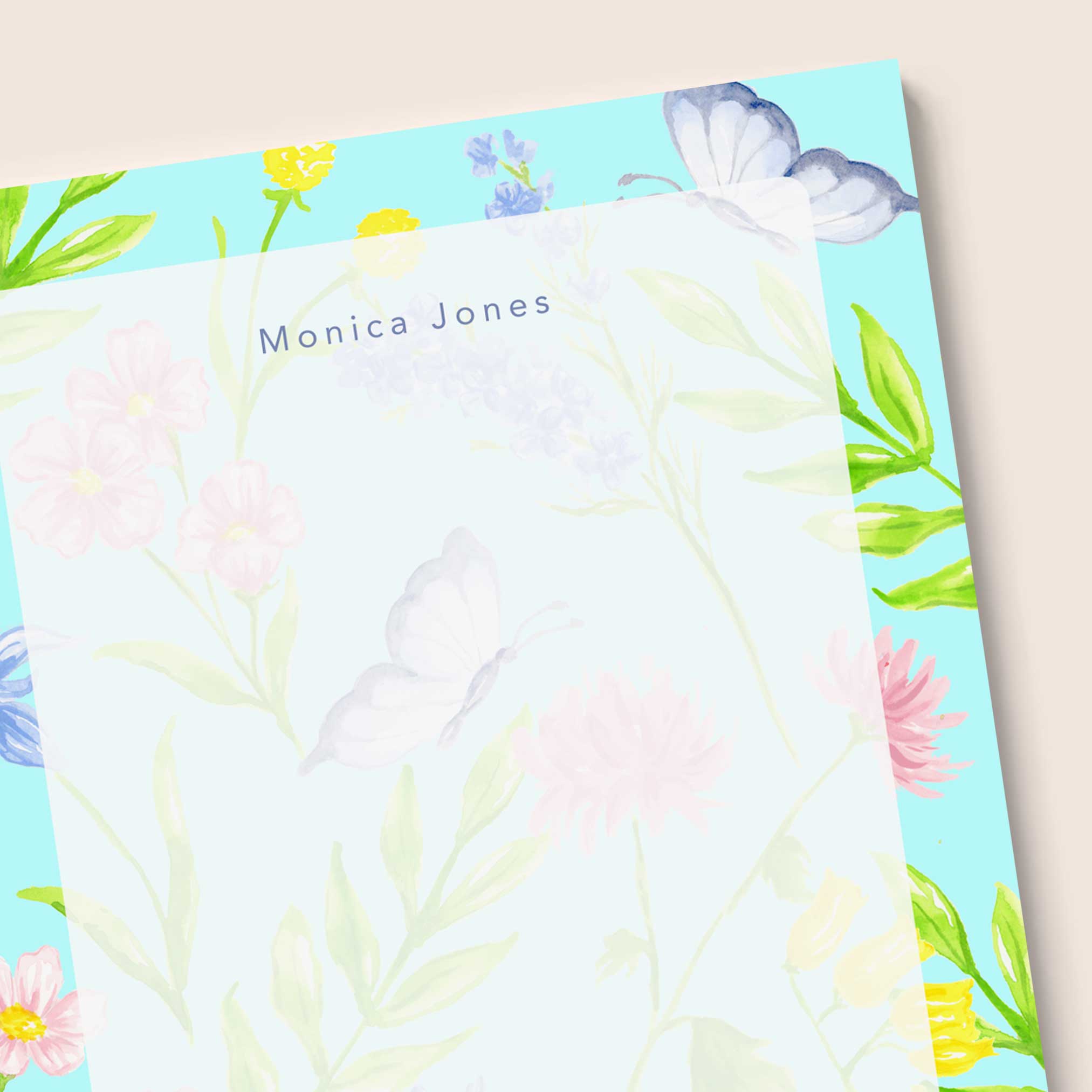 Personalized Floral Notepad
