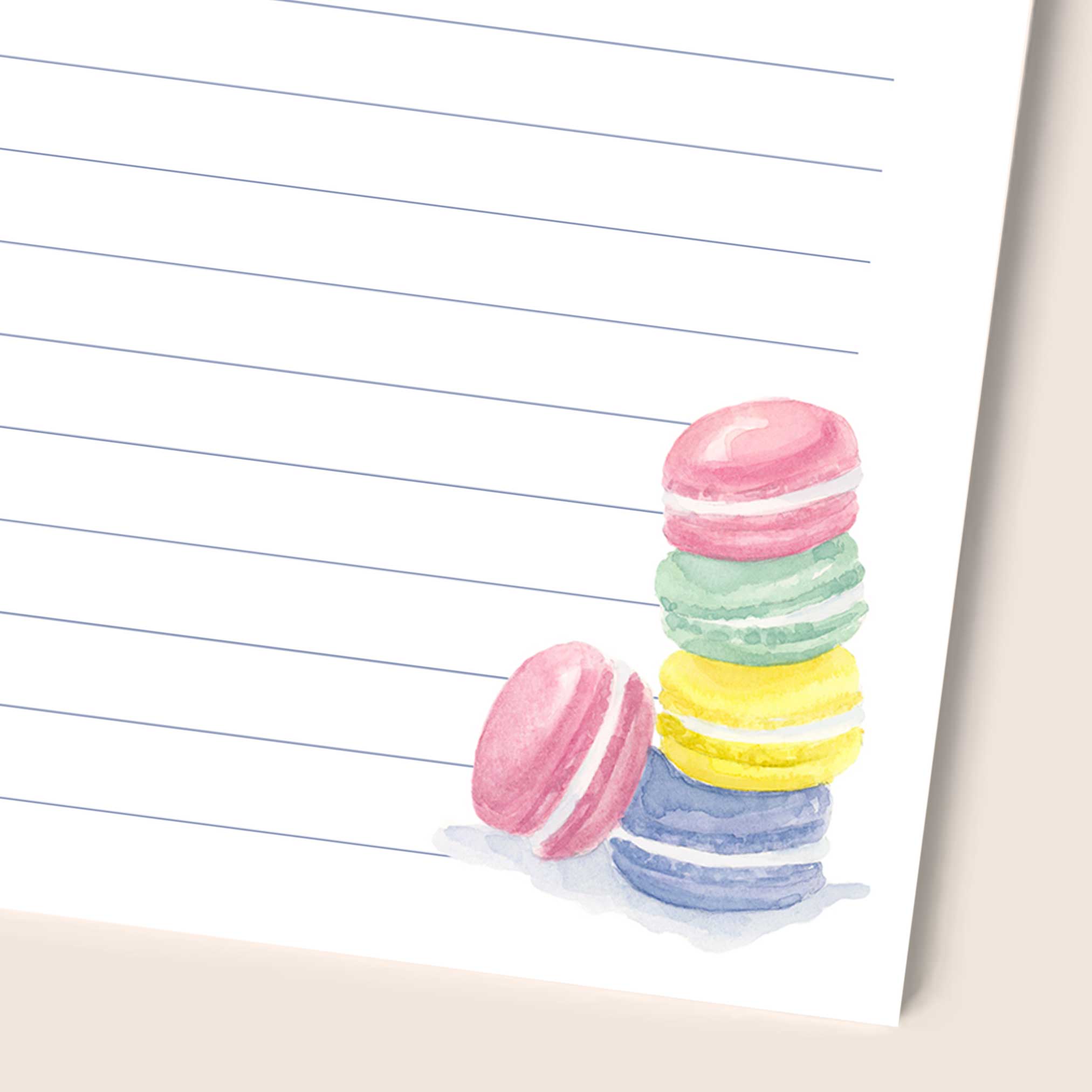 Personalized Watercolor Macaron Notepad