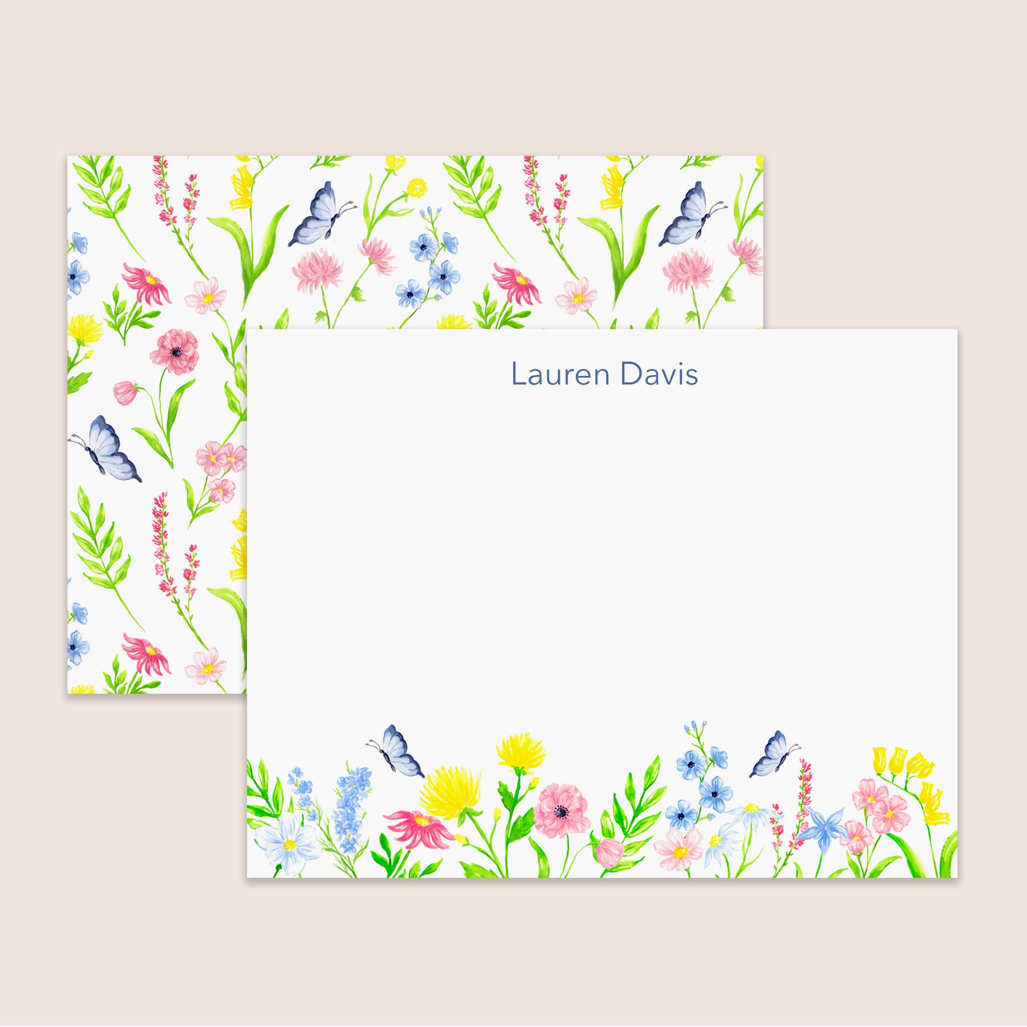 Personalized Wildflower Notecards Stationery