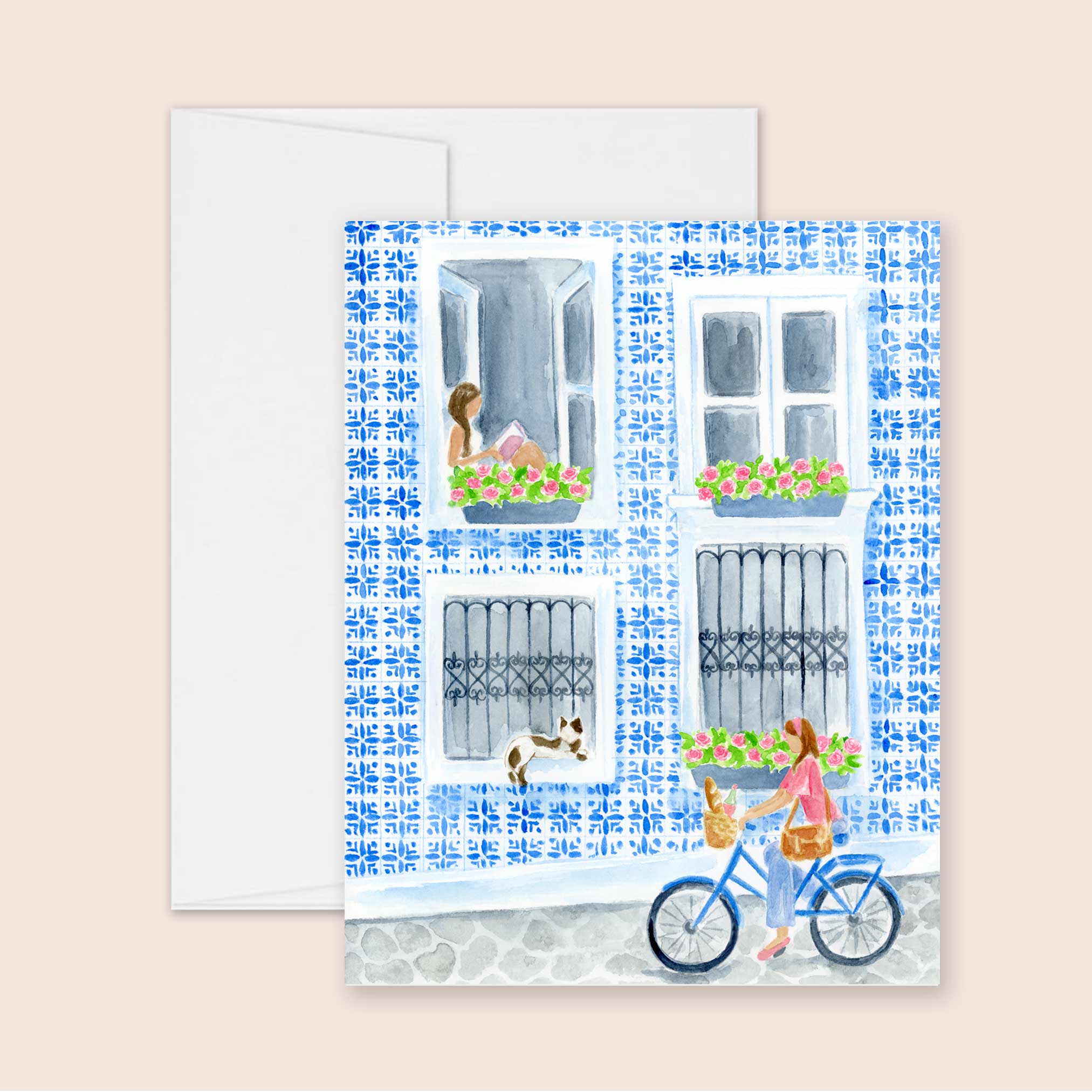 Portugal Inspired Watercolor Greeting Card