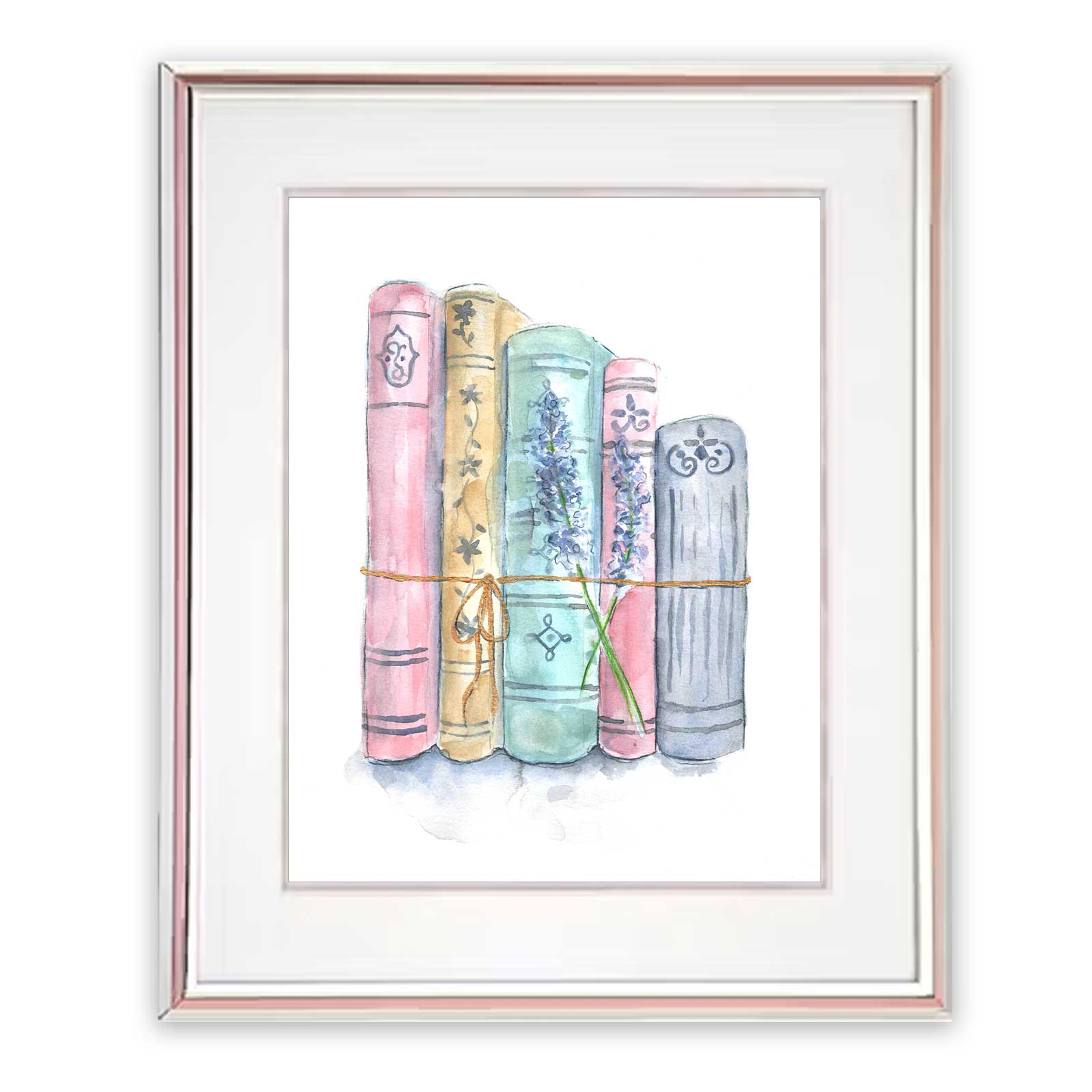 Watercolor Bookish Art Print
