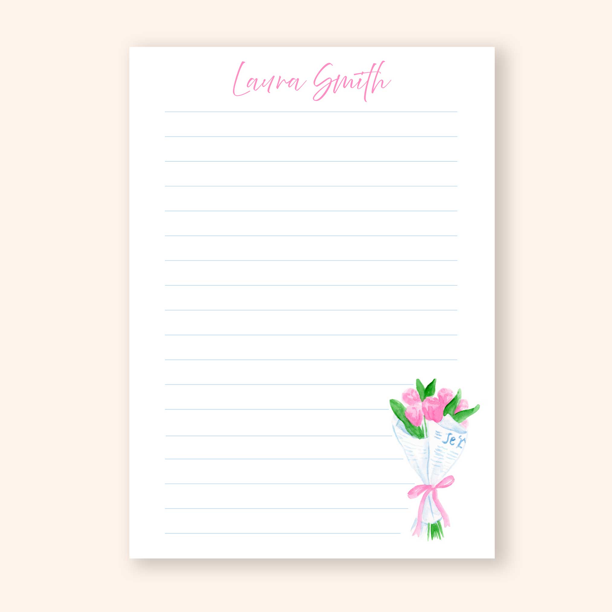 Personalized Floral Bouquet Notepad