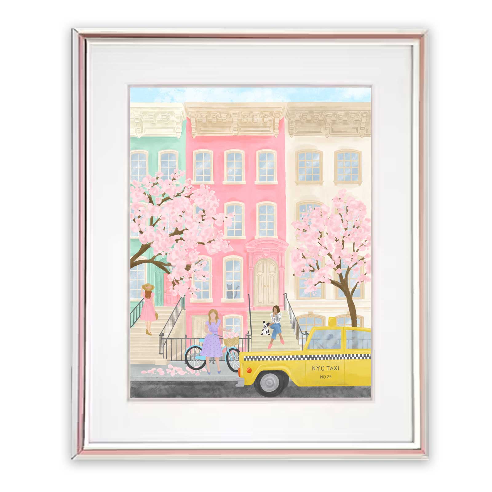 New York City Spring Brownstone Art Print