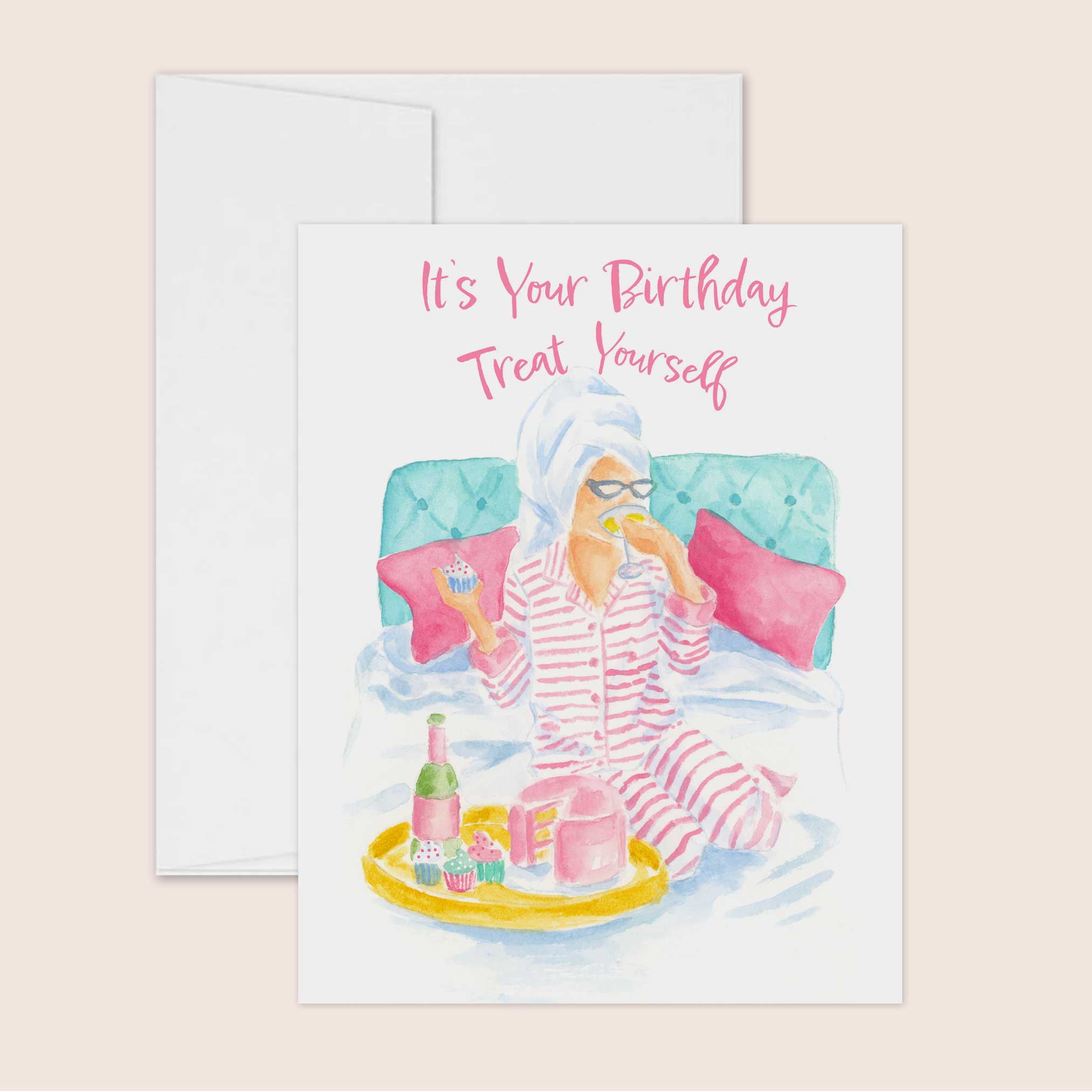 Cozy Birthday in Bed Greeting Card