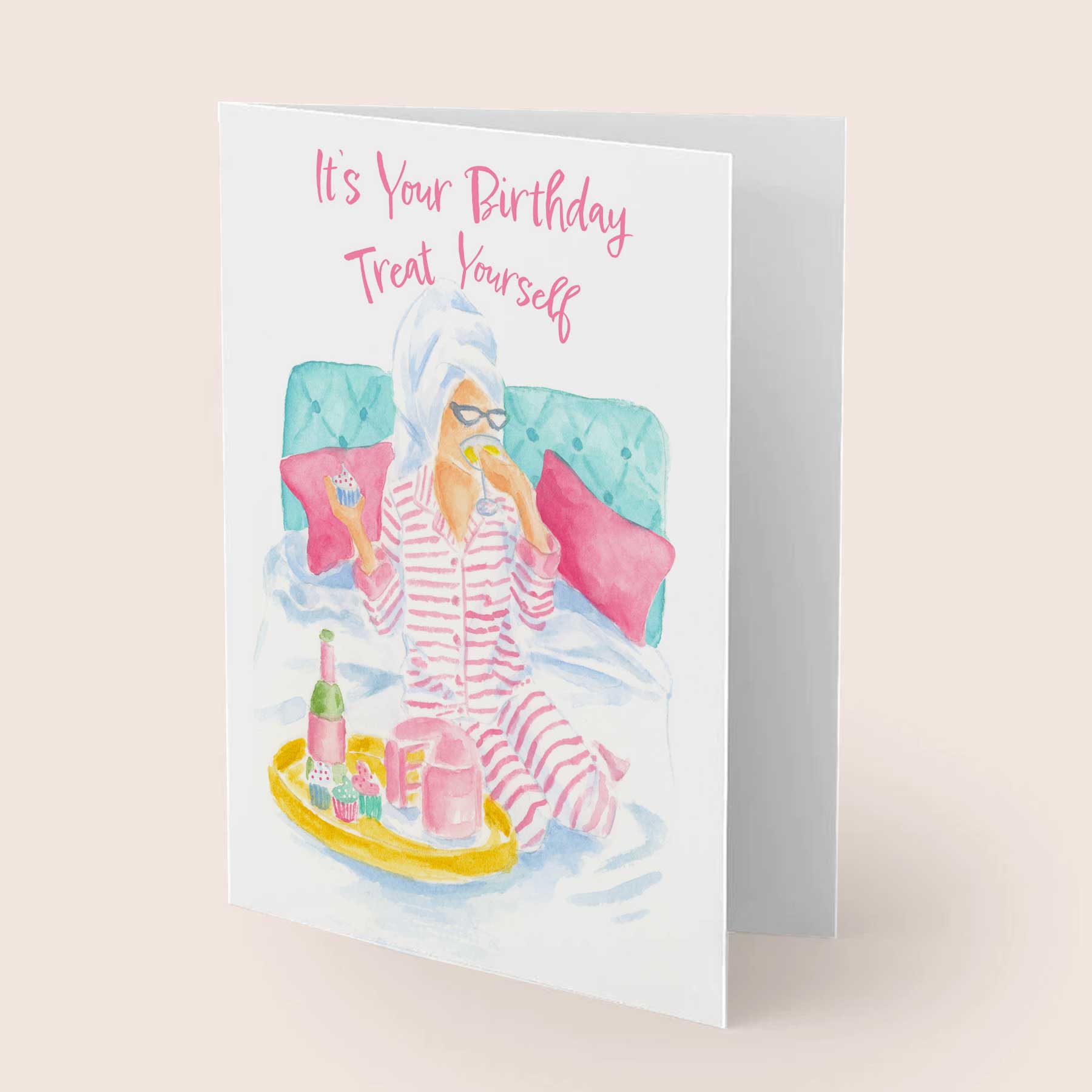Cozy Birthday in Bed Greeting Card