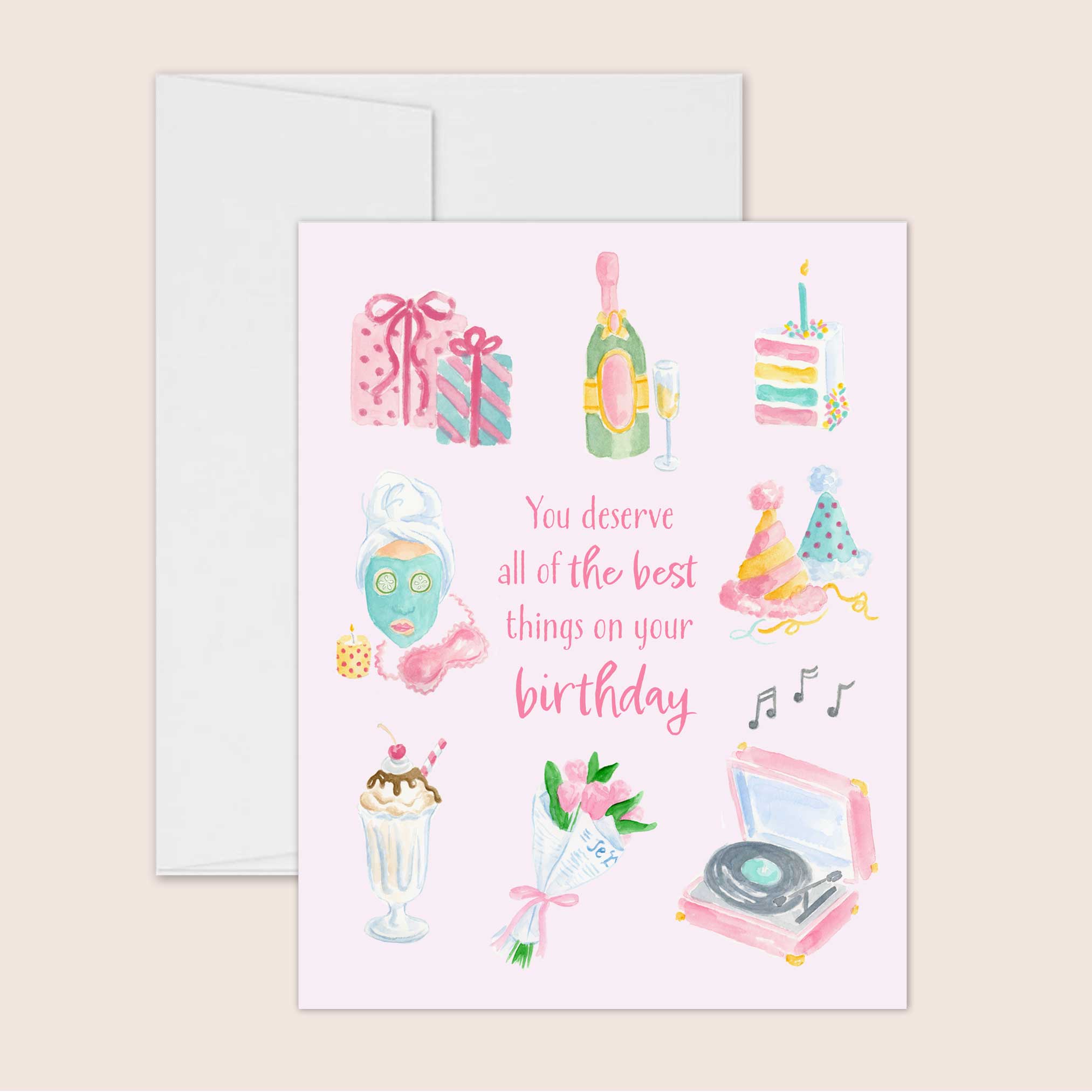 Favorite Things Illustrated Birthday Card