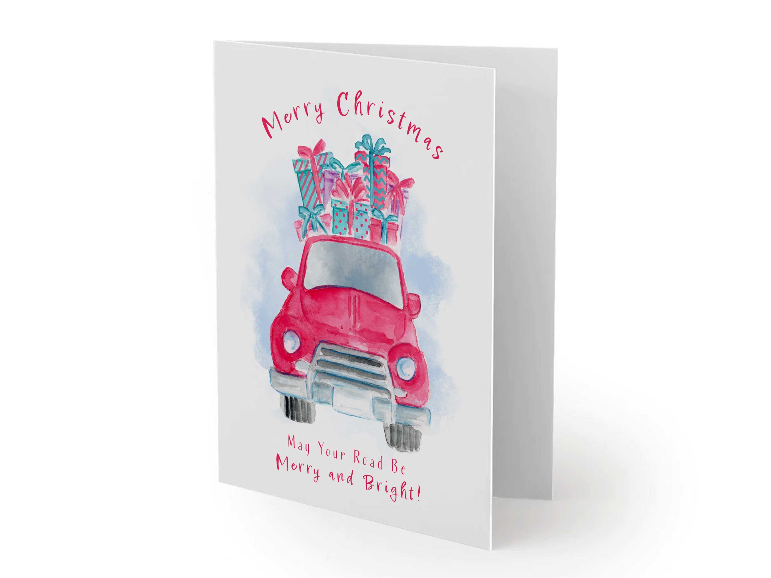 Retro Red Car Christmas Cards