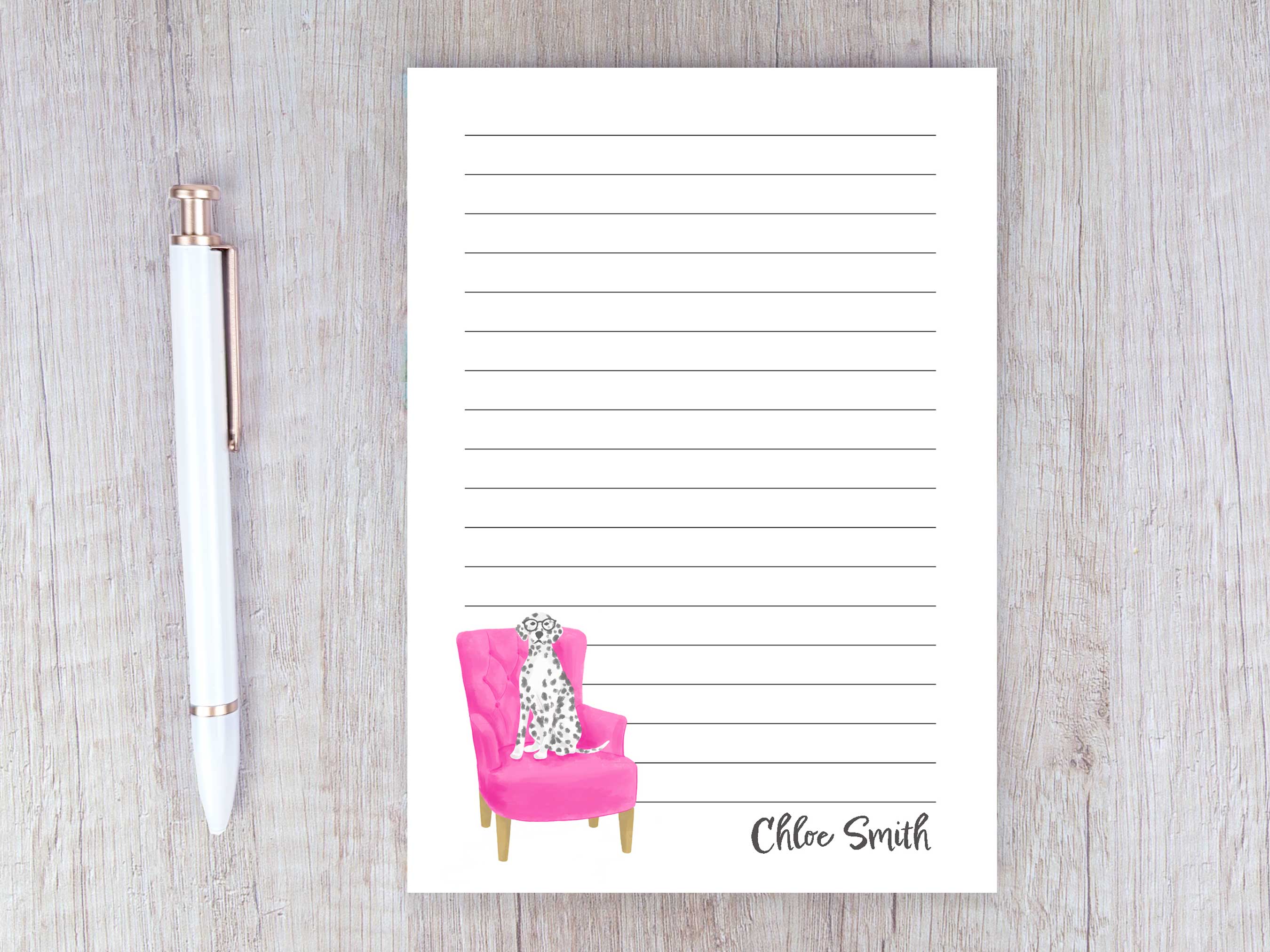 Personalized Dalmatian Notepad
