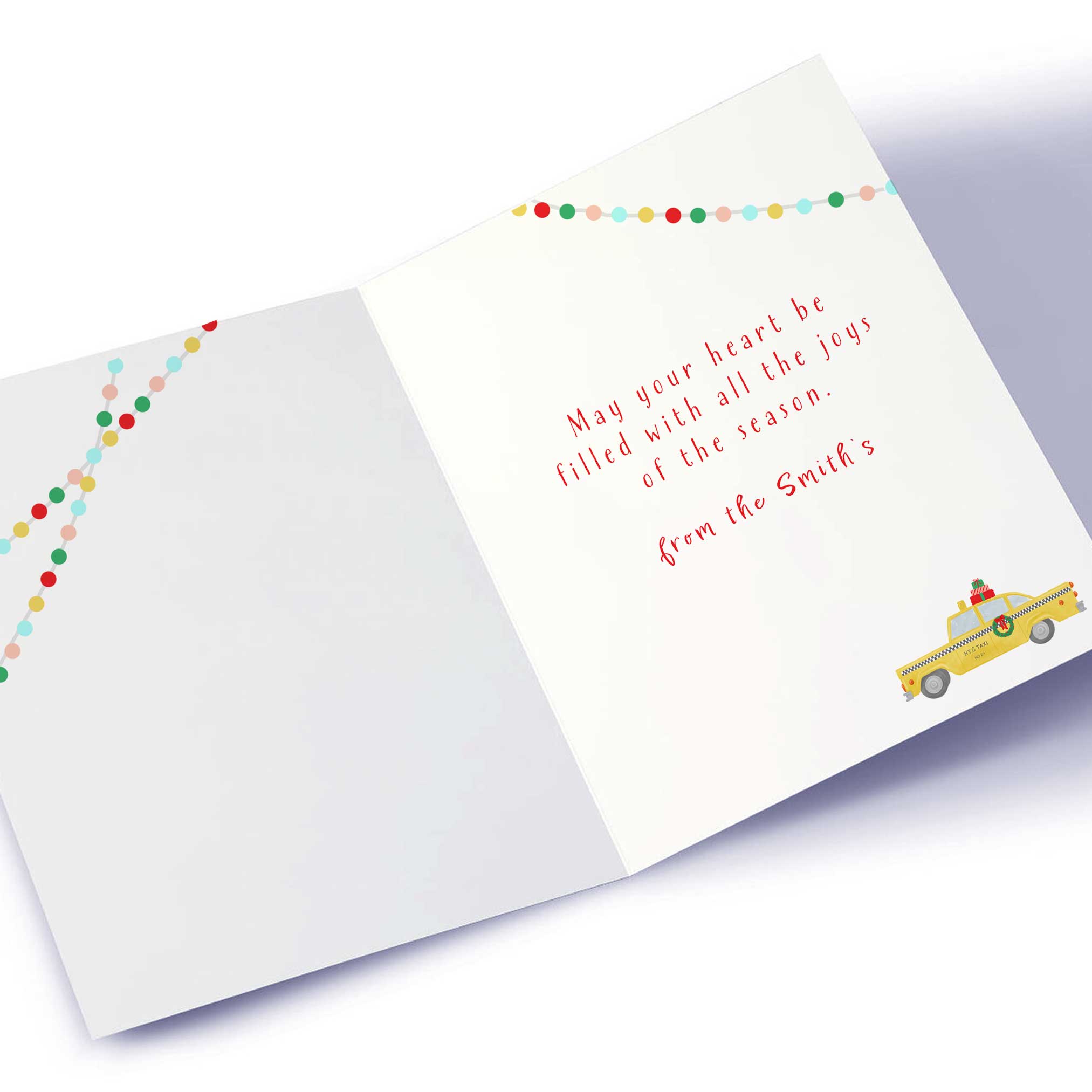 Personalized Brooklyn Brownstone Holiday Card
