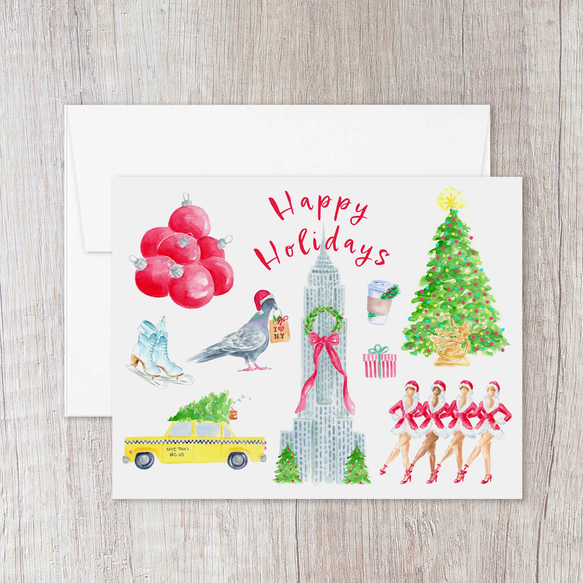 New York City Holiday Icons Greeting Card