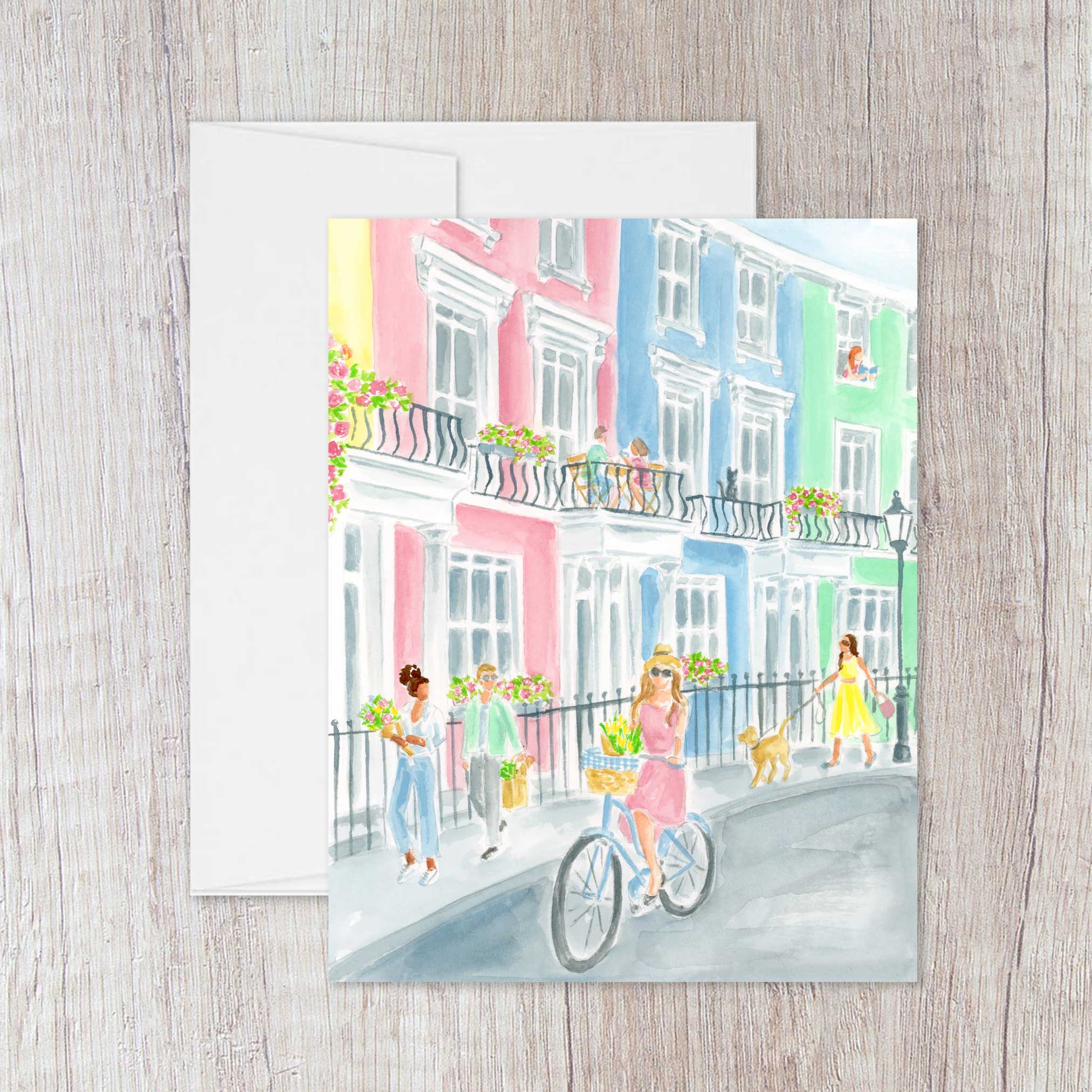Notting Hill Watercolor Greeting Card