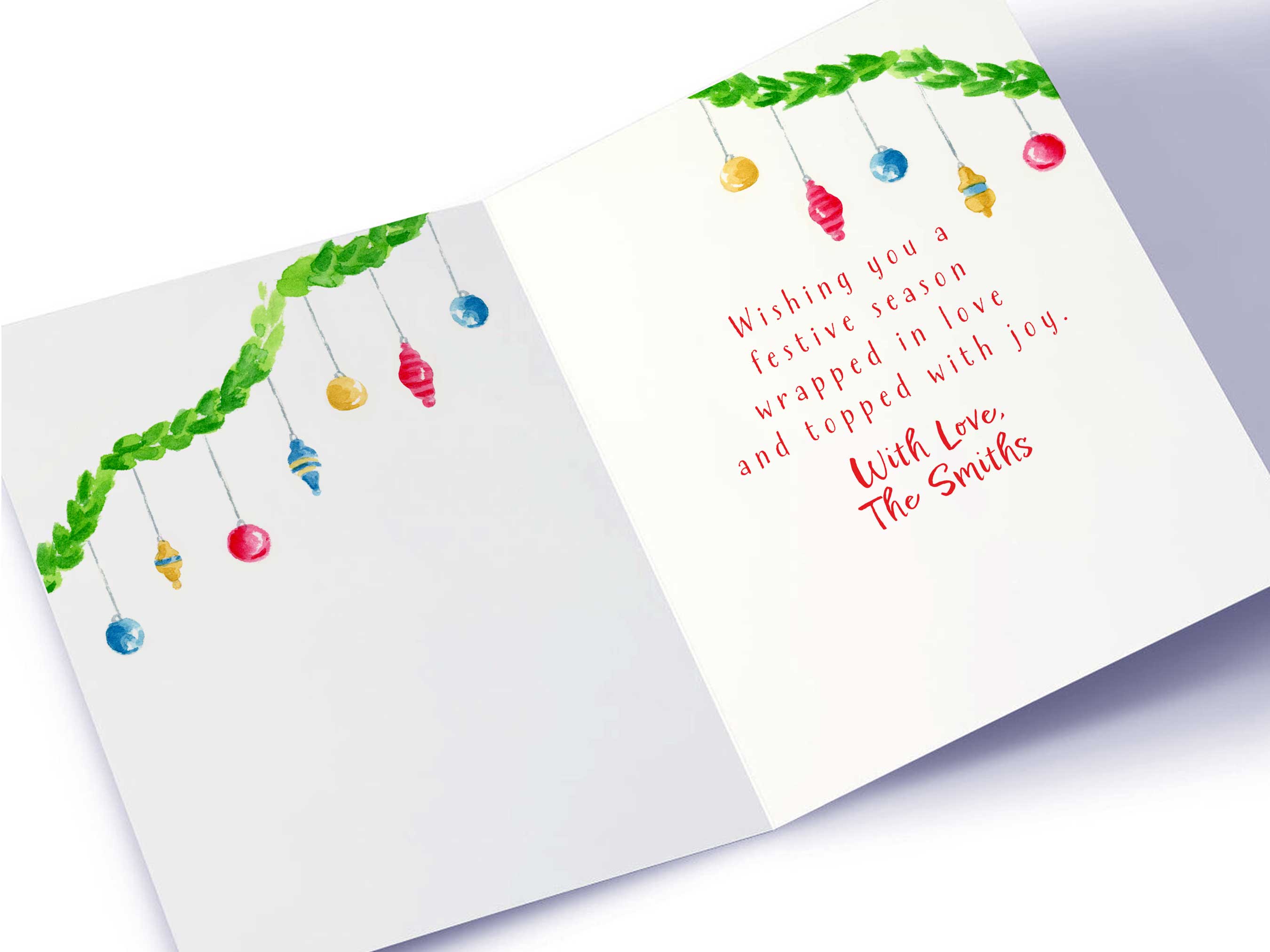 Winter City Scene Watercolor Christmas Card