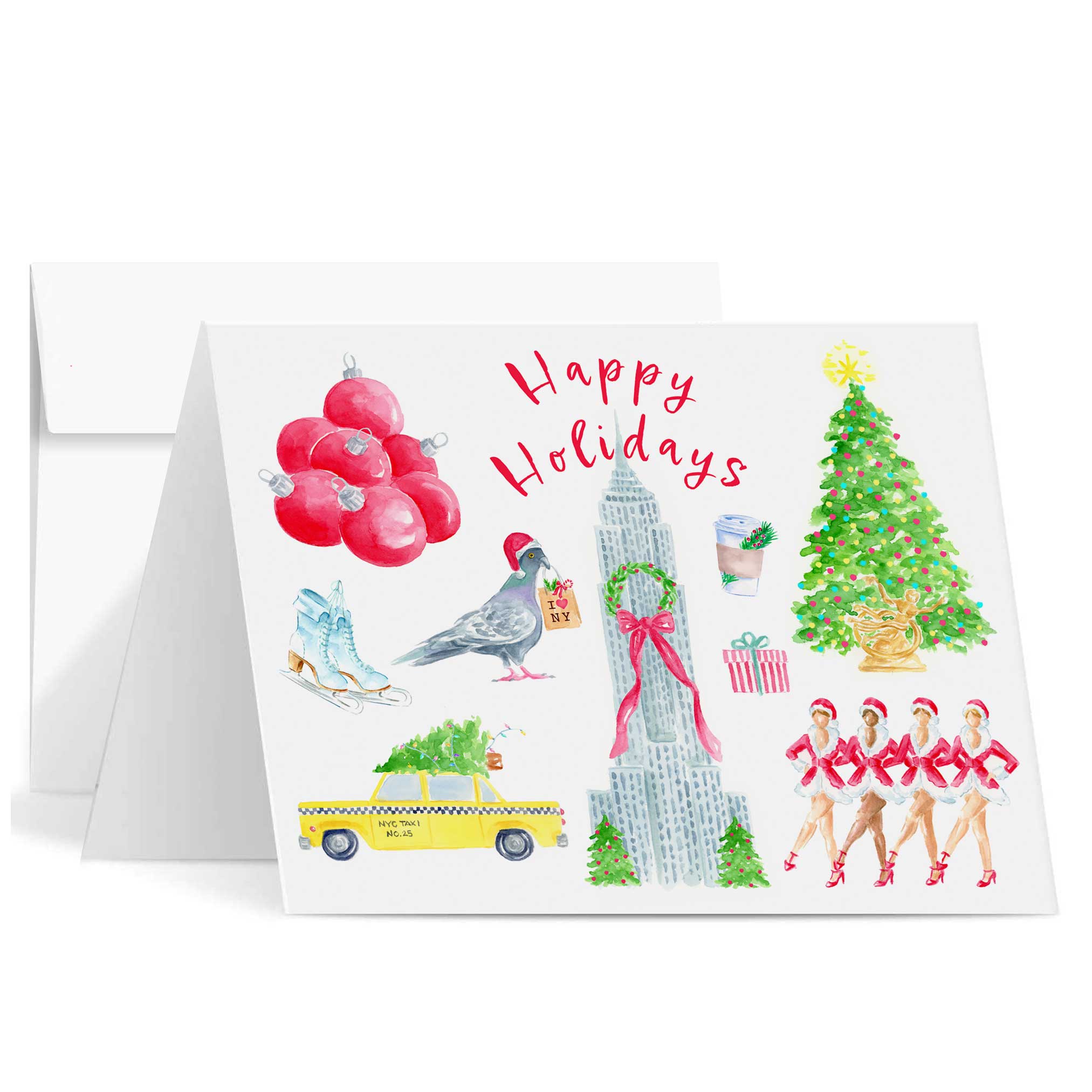 New York City Holiday Icons Greeting Card