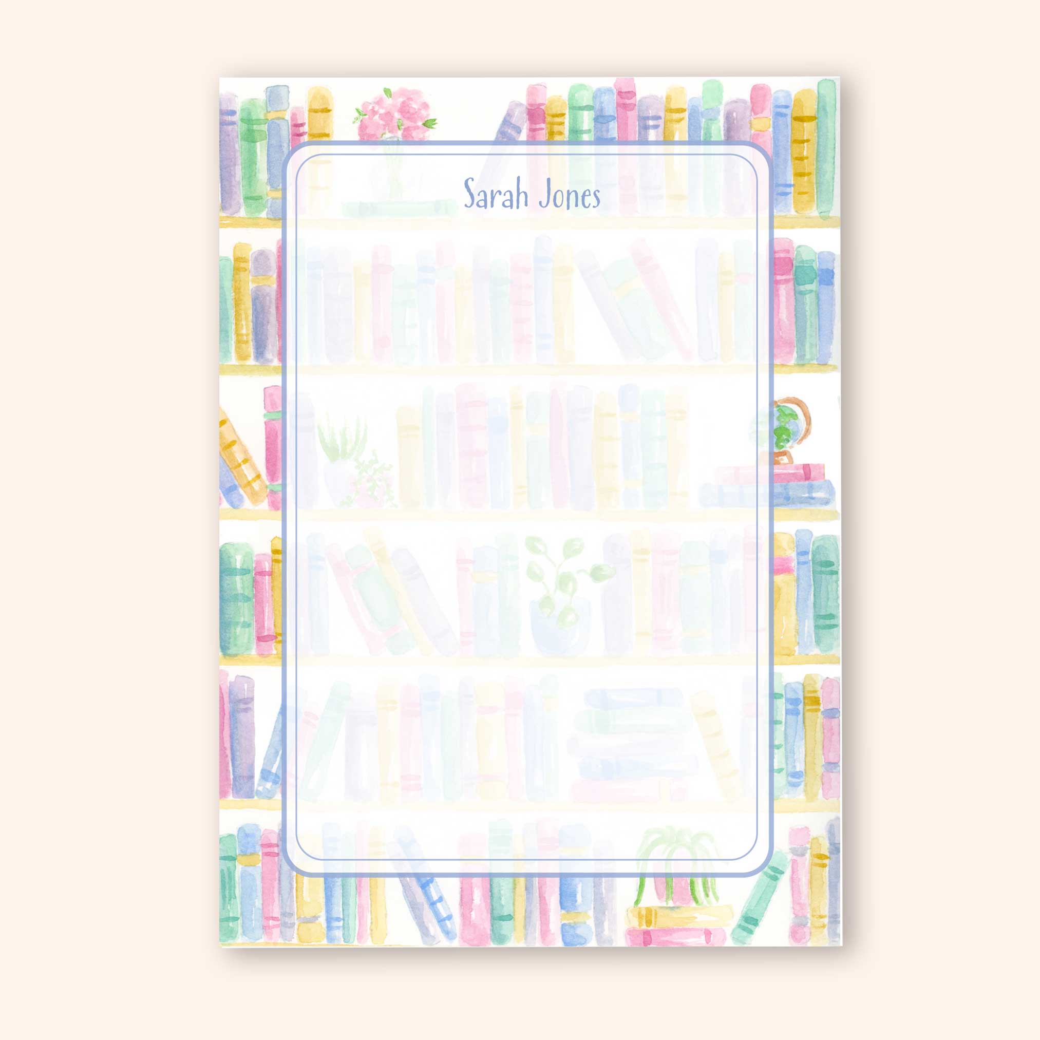 Personalized Bookshelf Notepad