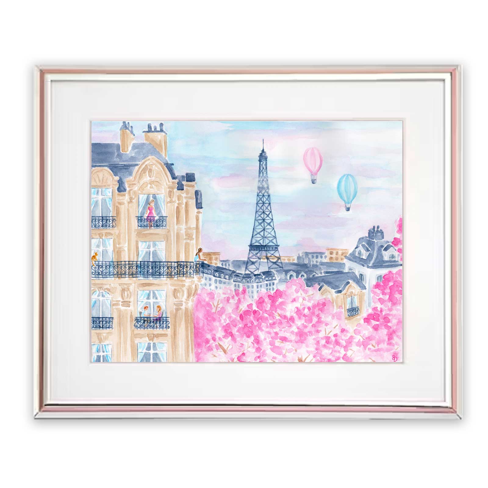 Paris Rooftops Watercolor Art Print