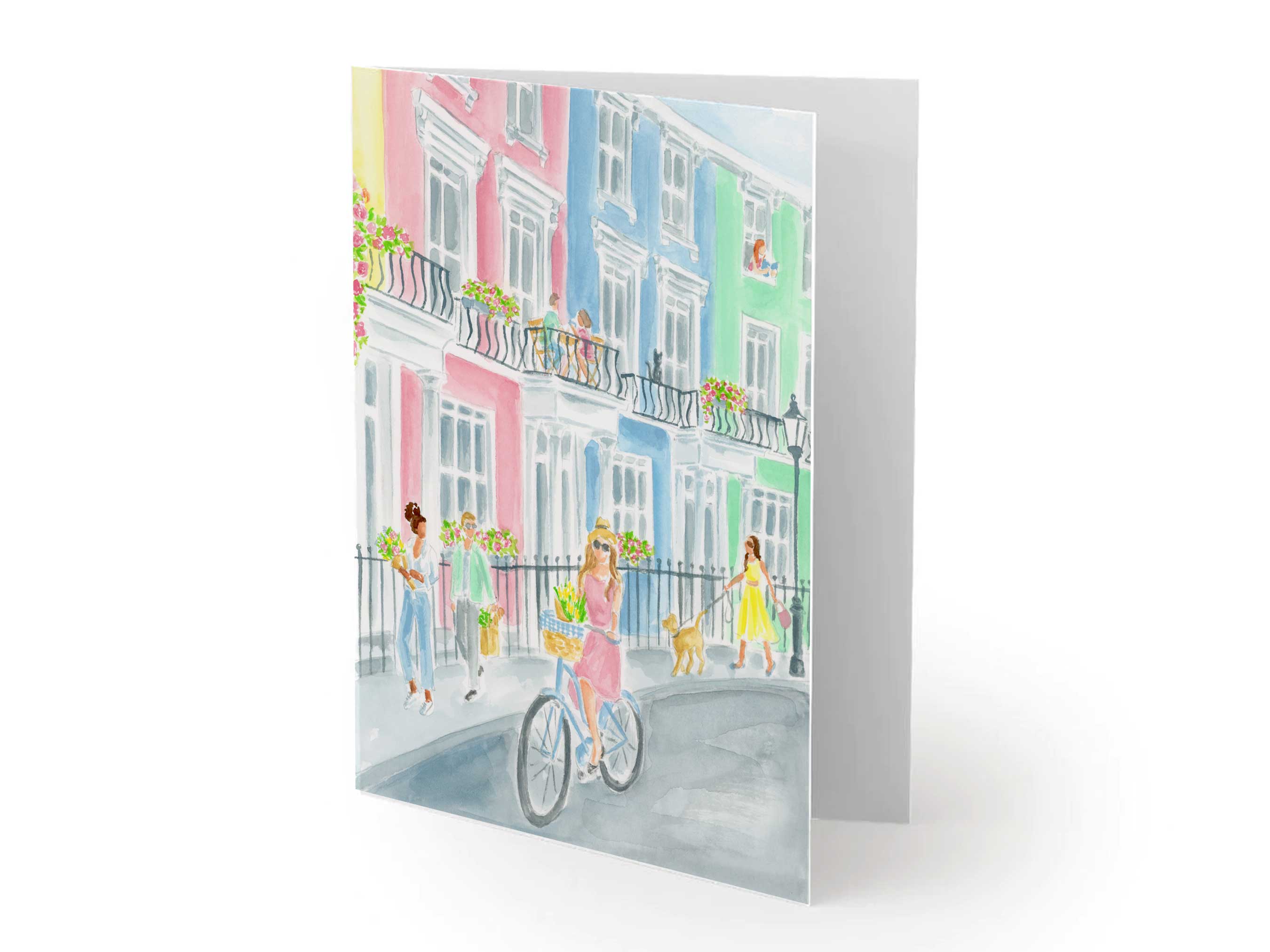 Notting Hill Watercolor Greeting Card