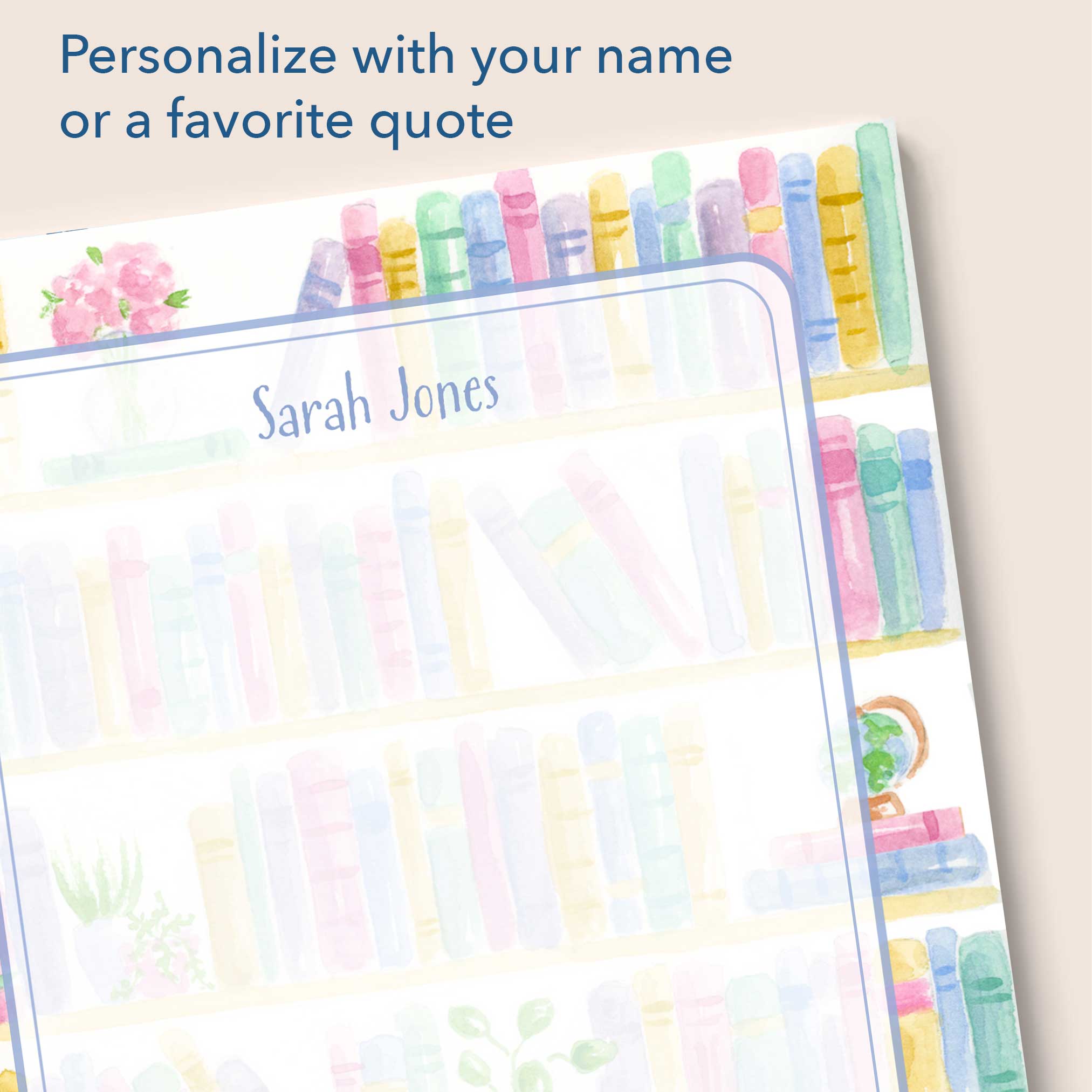 Personalized Bookshelf Notepad