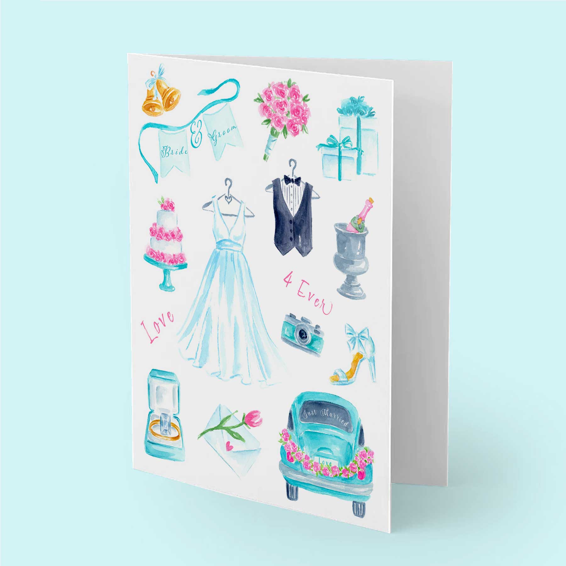 Wedding Icons Greeting Card