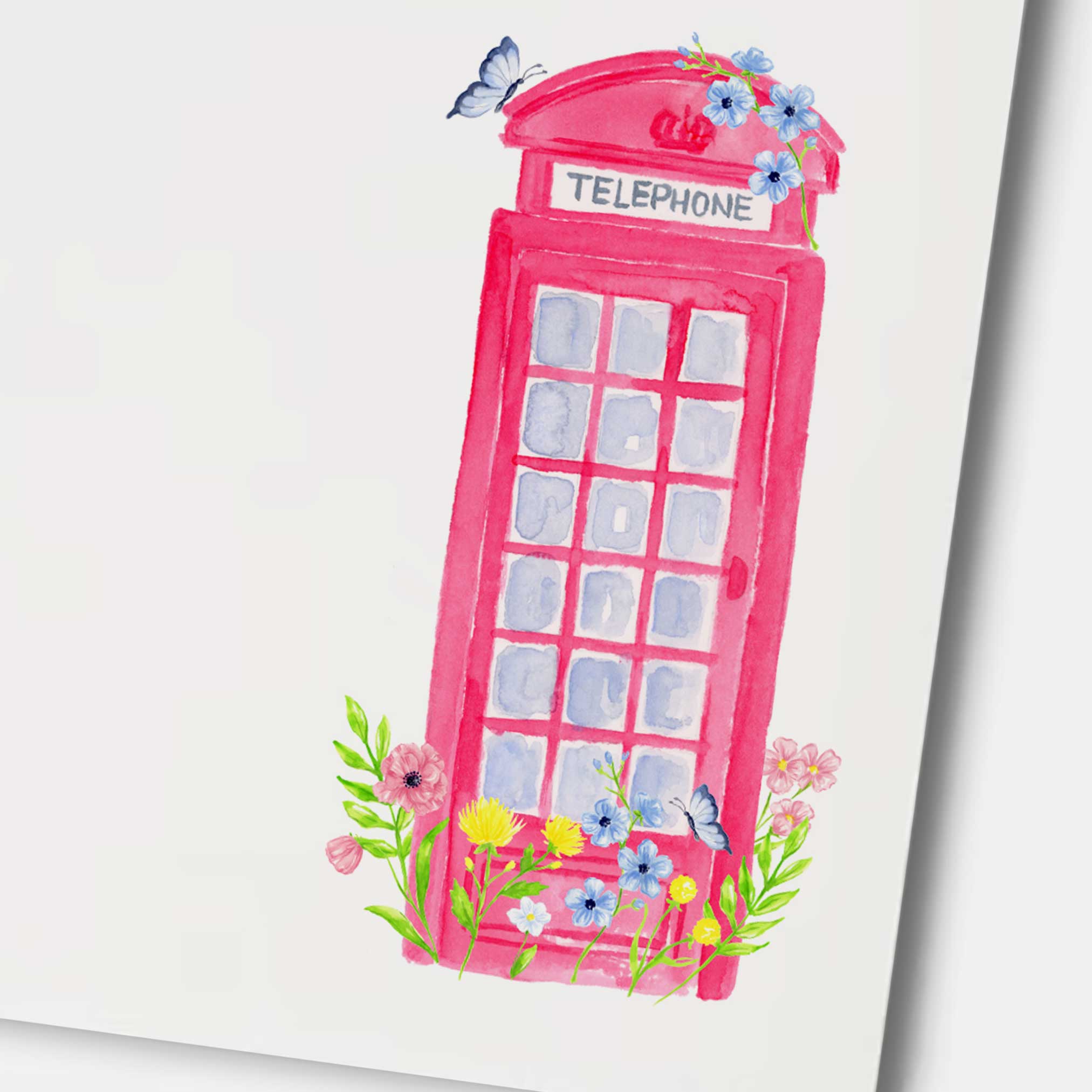 Personalized Notepad with Red London Telephone Booth