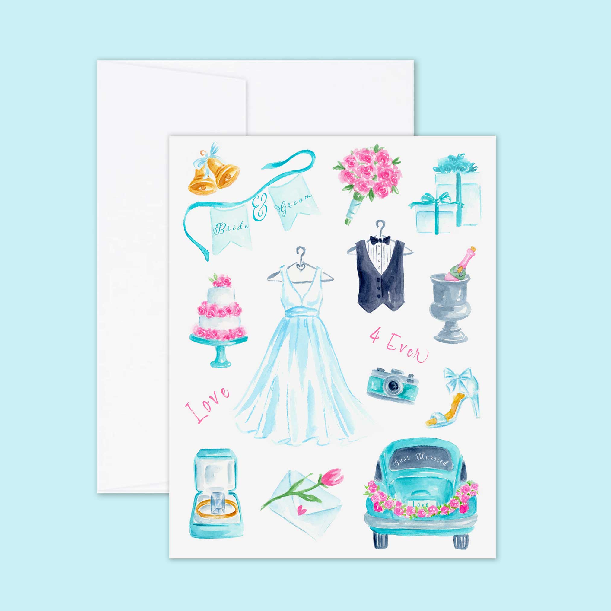 Wedding Icons Greeting Card