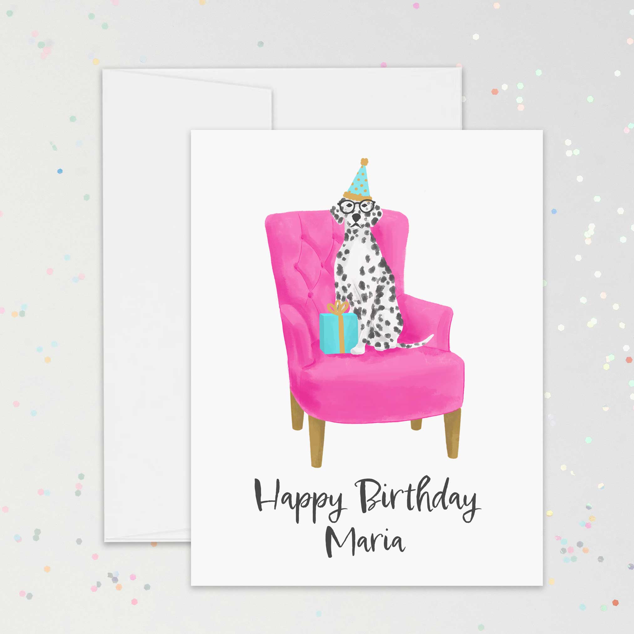 Personalized Dalmatian Birthday Card