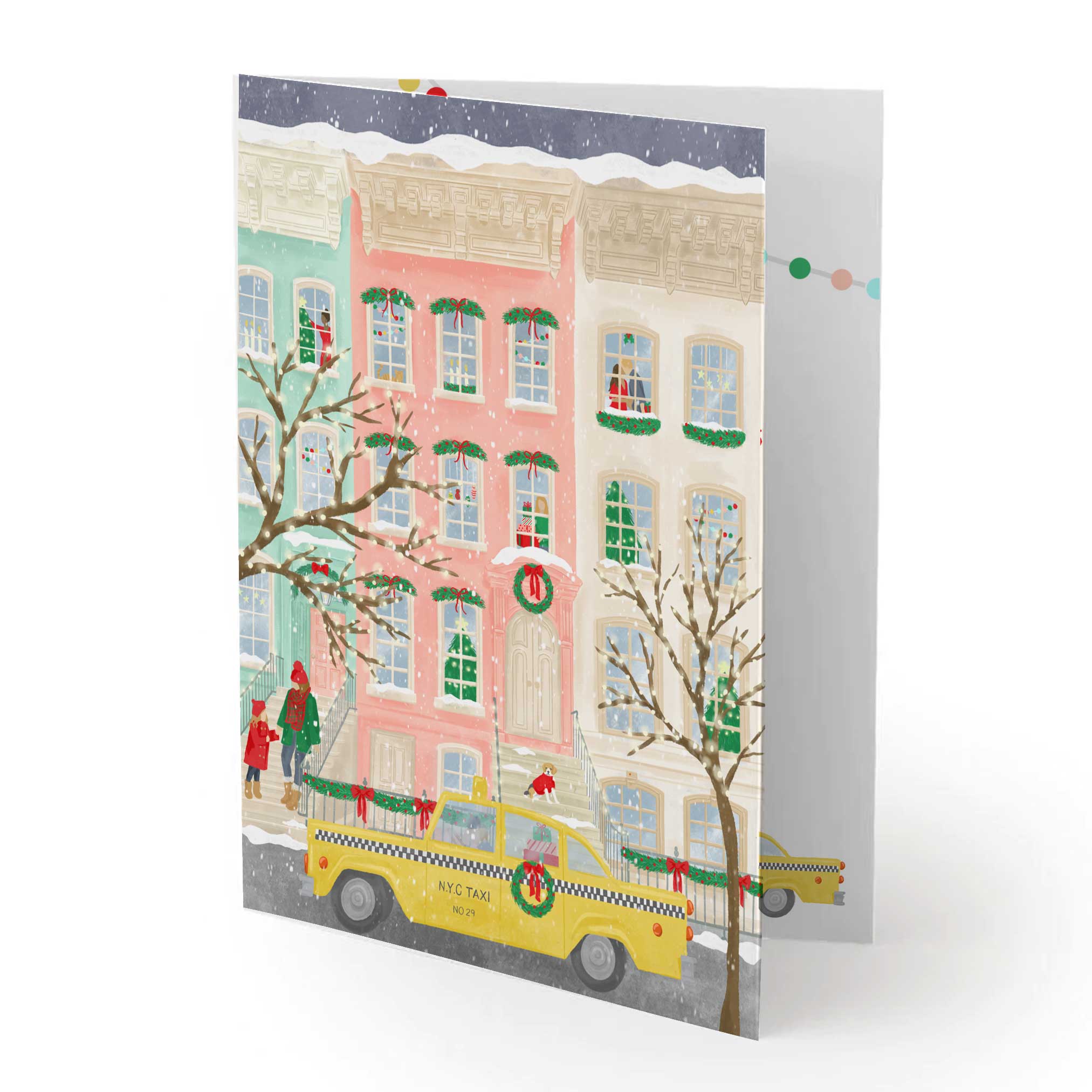 Personalized Brooklyn Brownstone Holiday Card