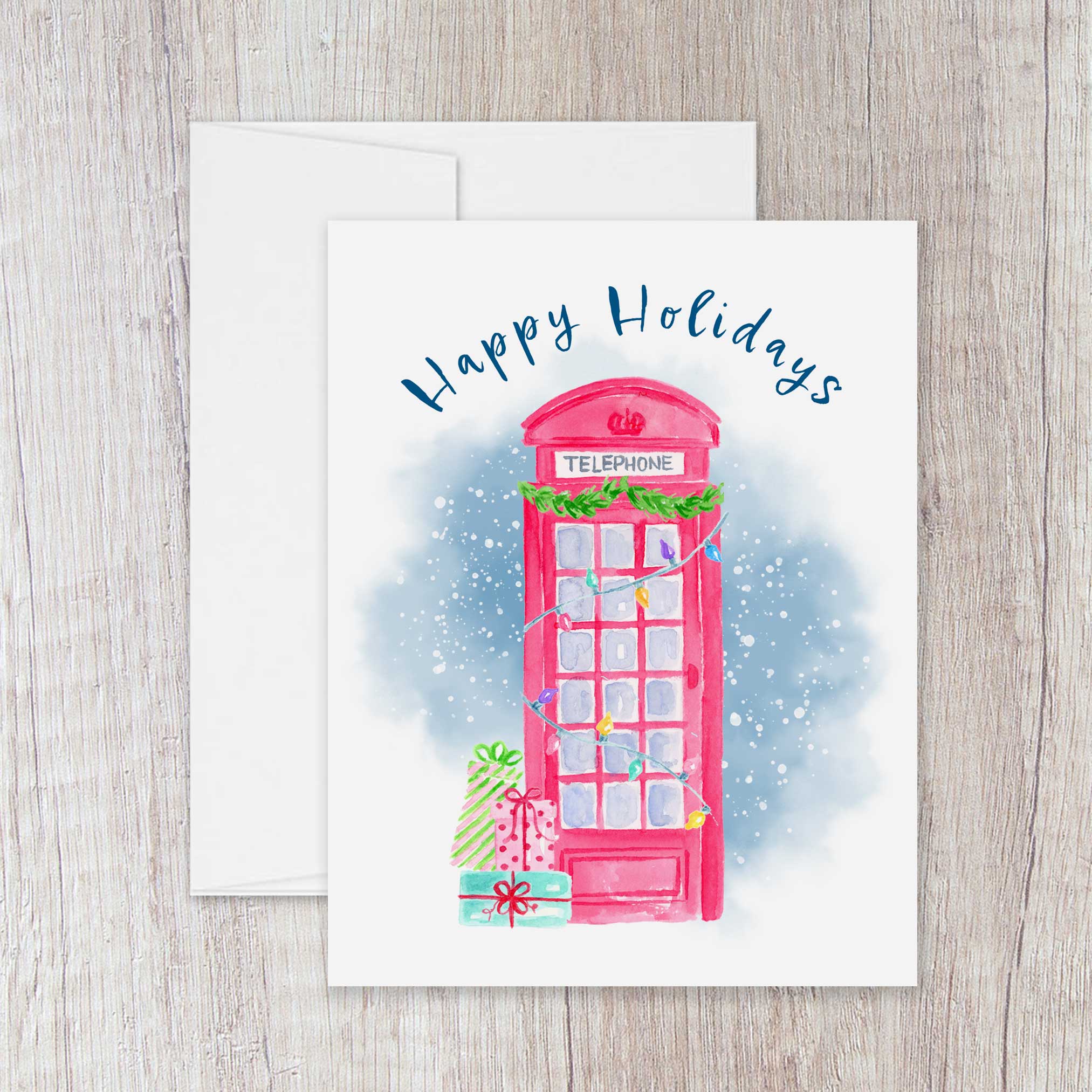 London Phone Booth Christmas Cards