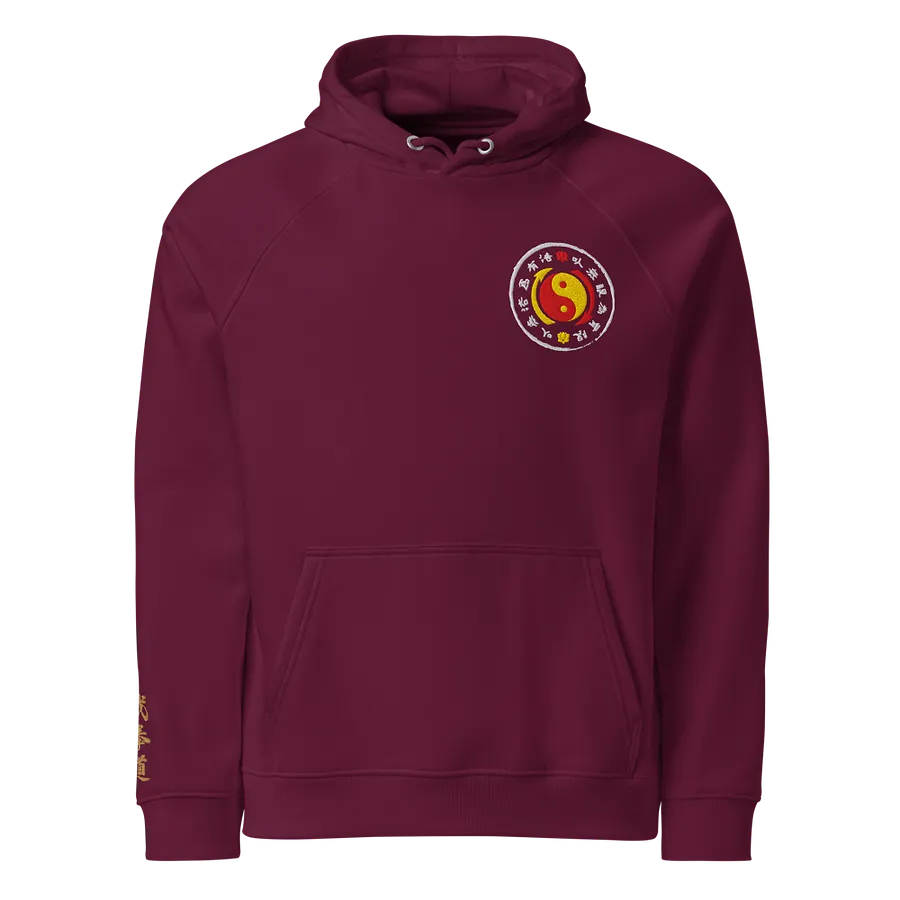 Maroon Hoodie with Yin-Yang Emblem