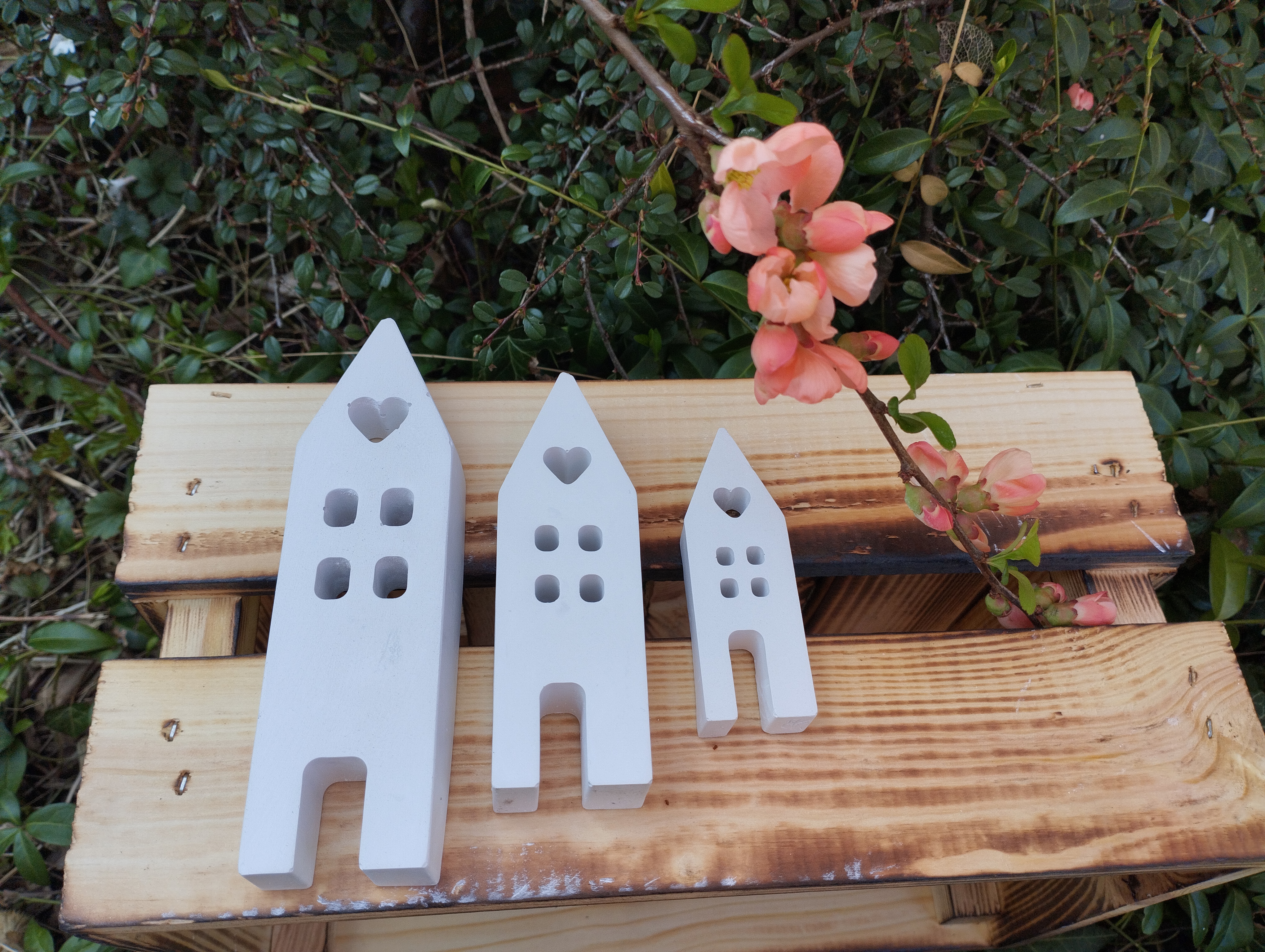 Kerzenhalter rund mit Häusern