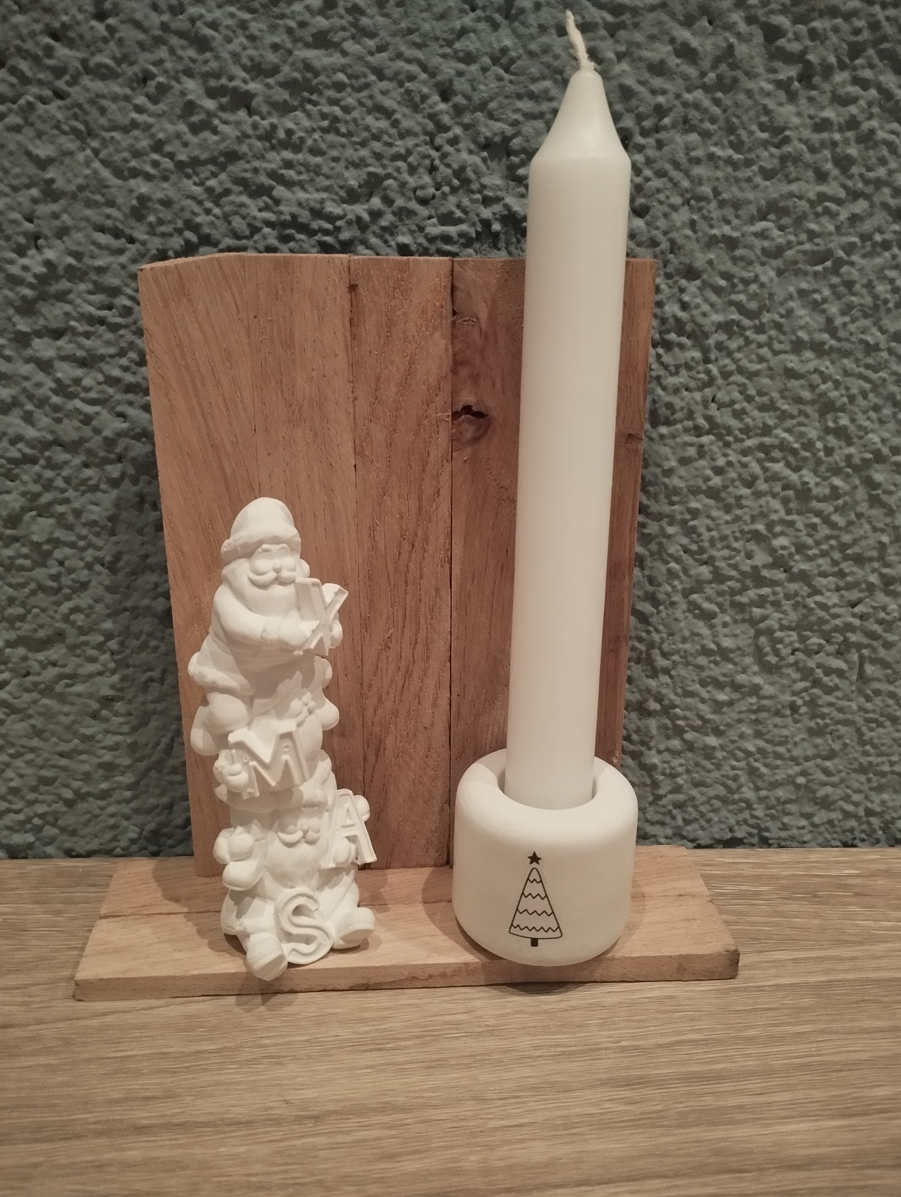 XMAS Weihnachtsmänner Weihnachtsdekorationsset mit Kerzenhalter