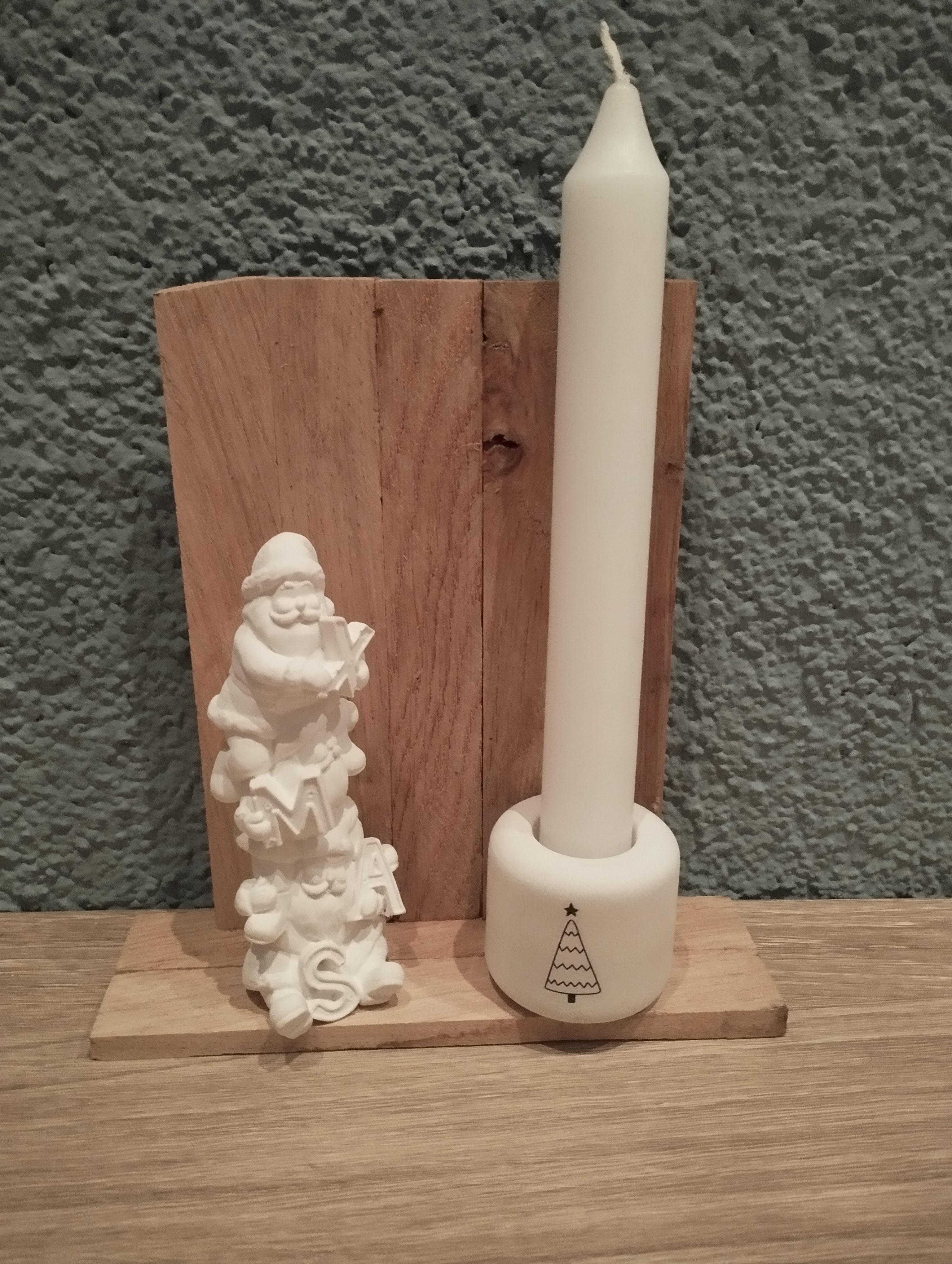 XMAS Weihnachtsmänner Weihnachtsdekorationsset mit Kerzenhalter