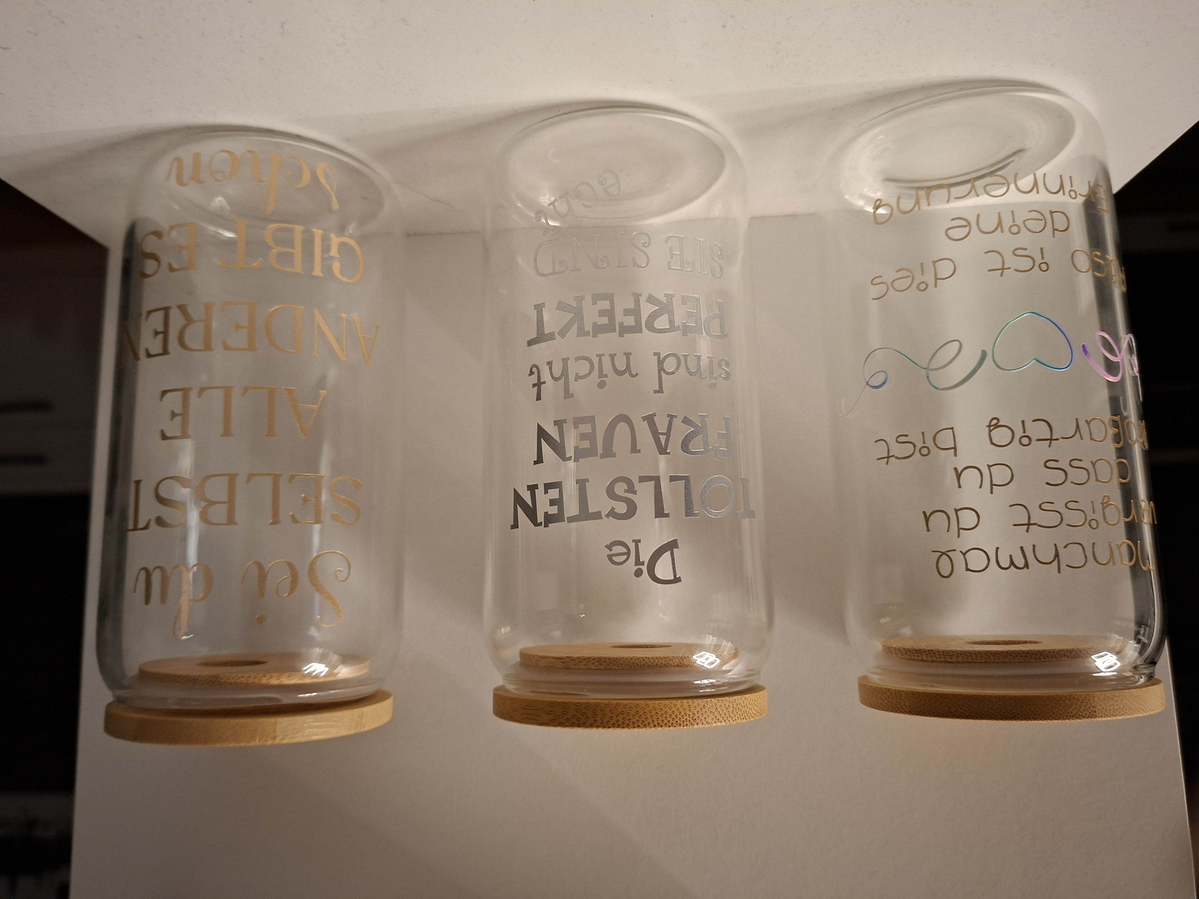 Trinkglas mit Spruch Glasstrohhalm