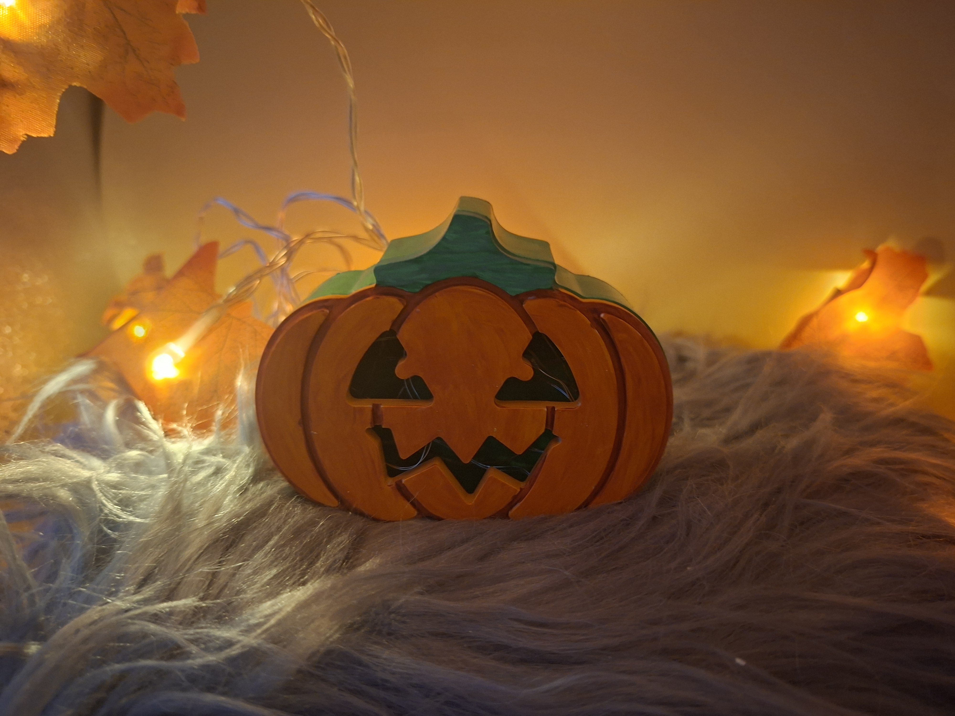 Leuchtende Kürbis Dekoration
