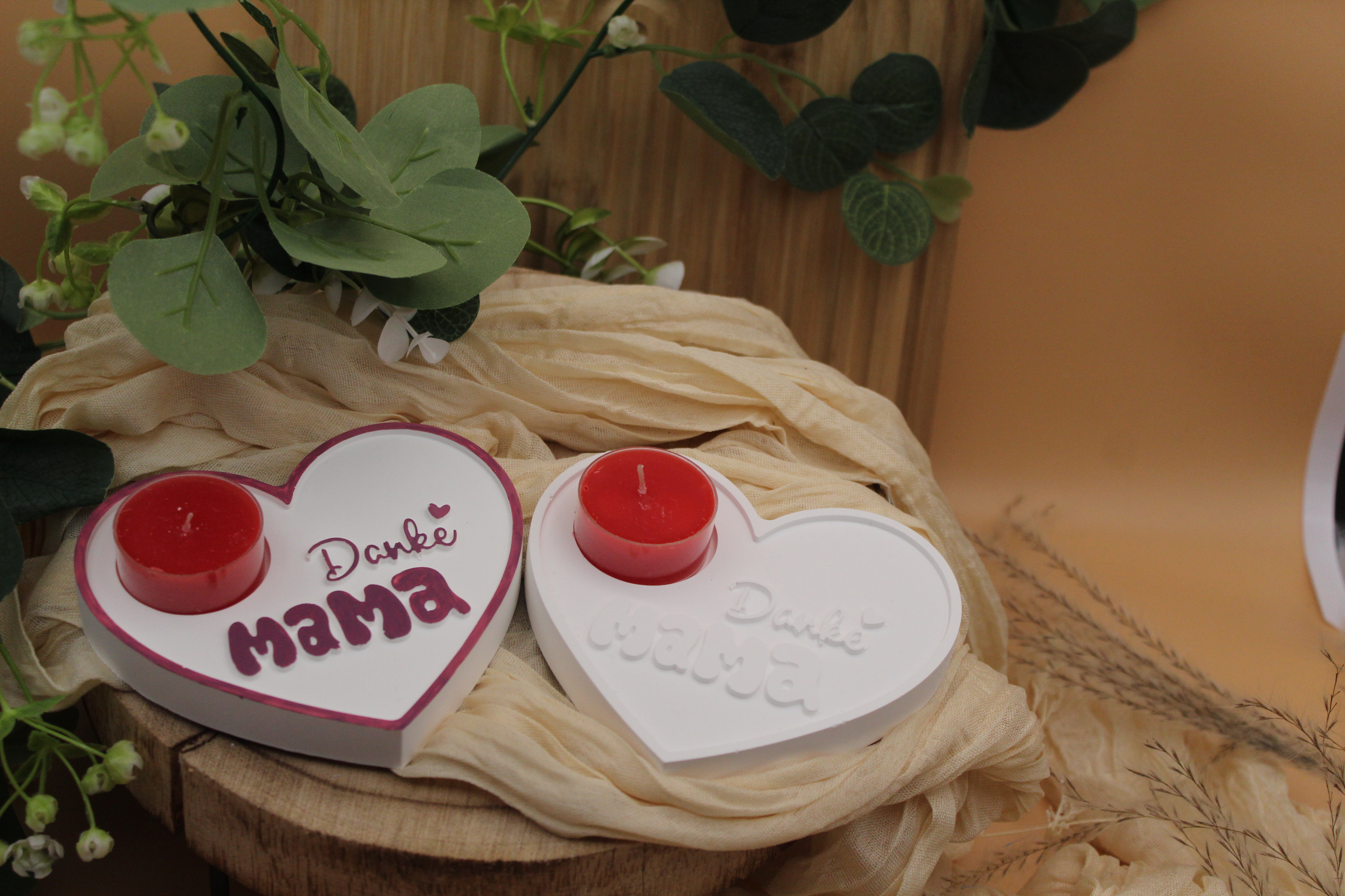 Herz-Teelichthalter 'Danke Mama'