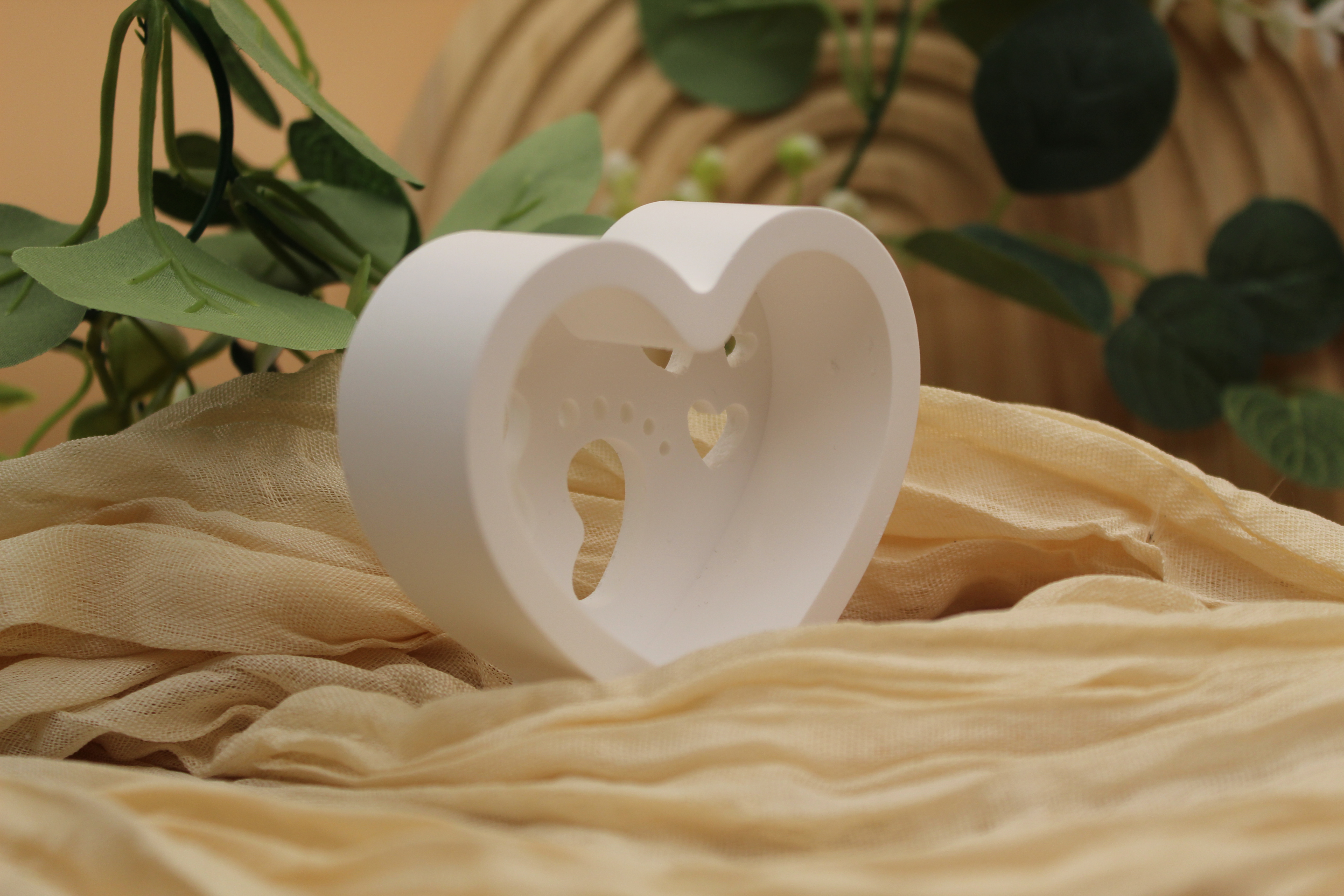 Herzlicht mit Fußabdruck Babyfüße