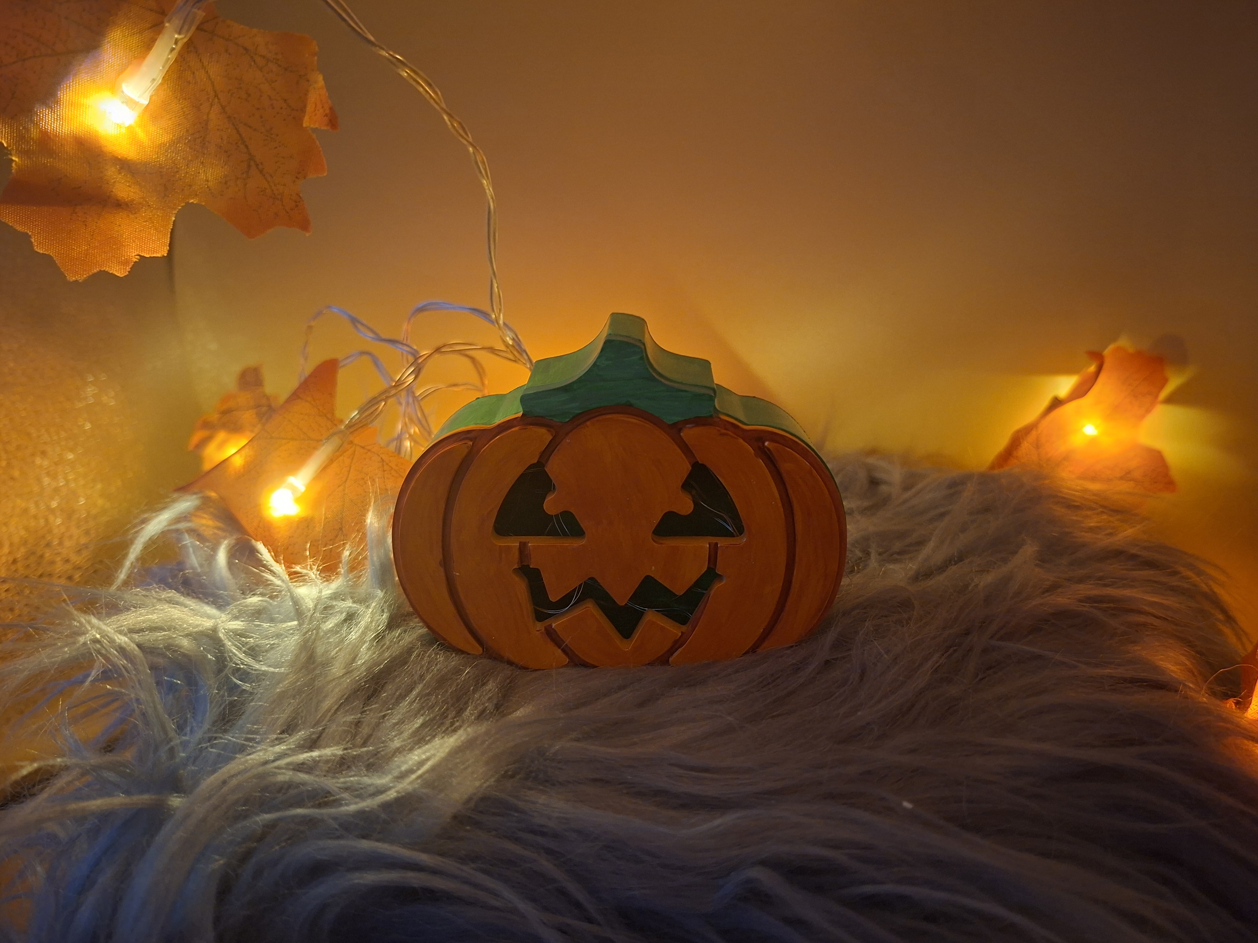 Leuchtende Kürbis Dekoration