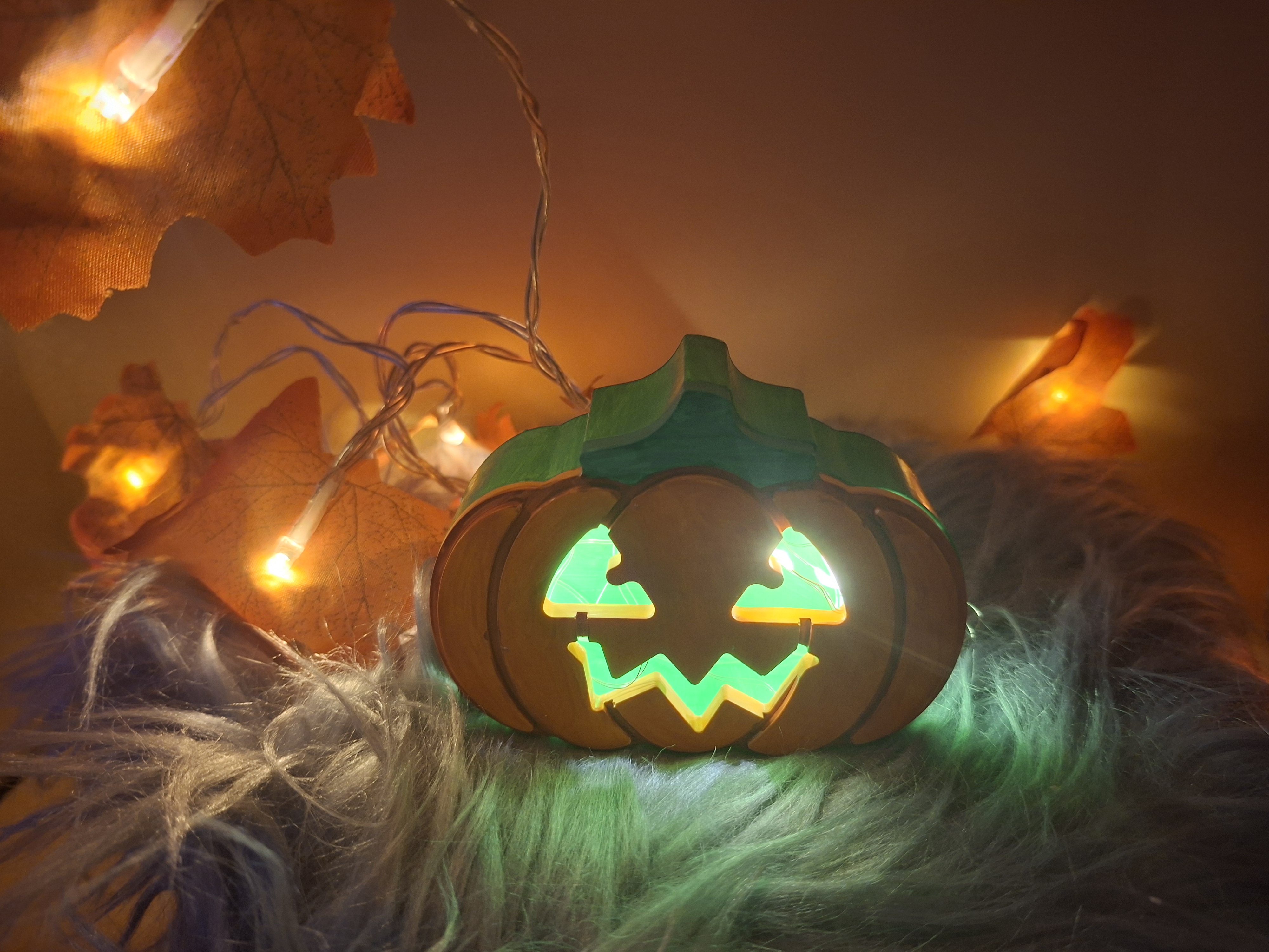 Leuchtende Kürbis Dekoration