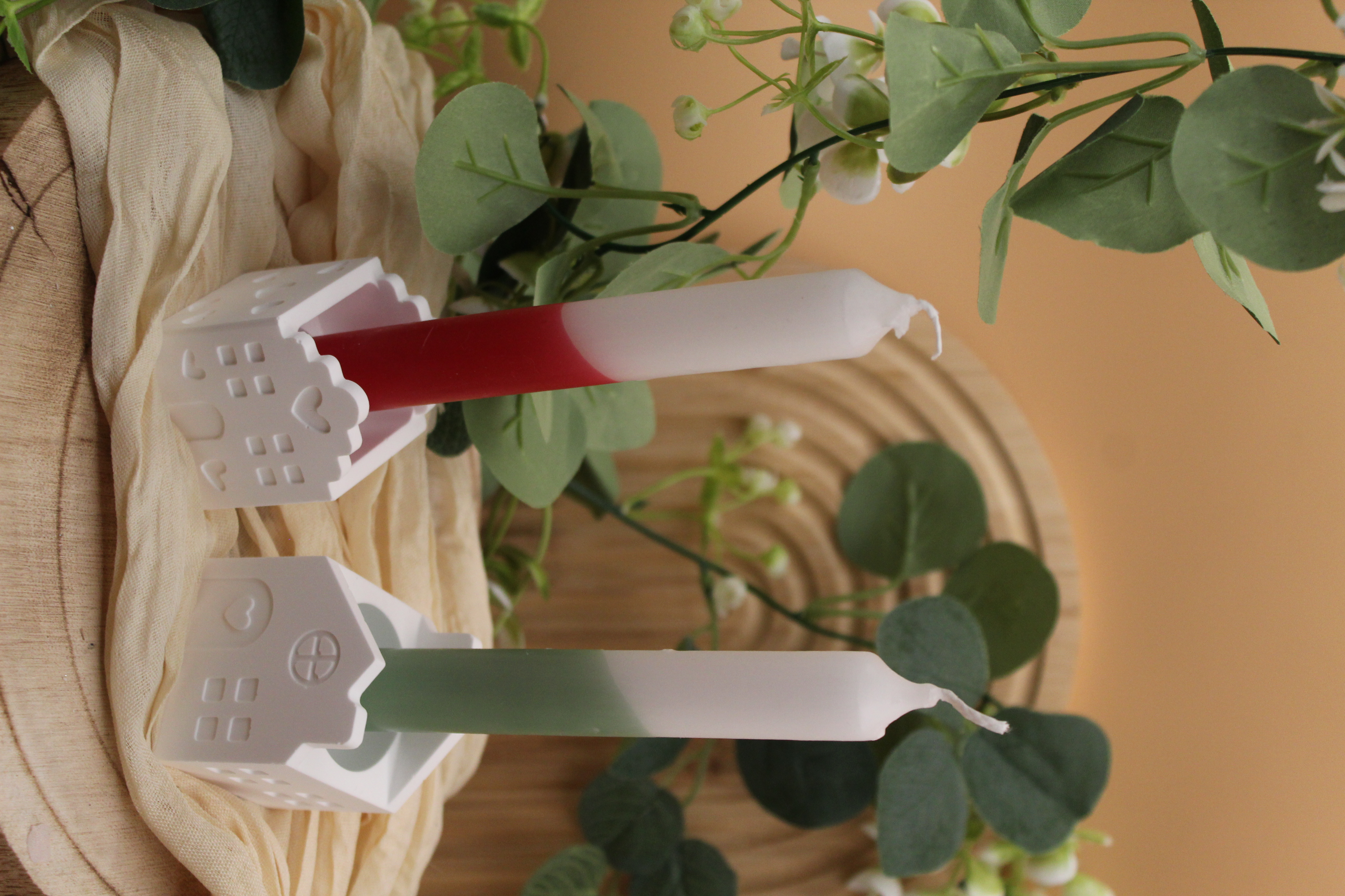 Dekorative Miniaturhäuser Kerzenhalter